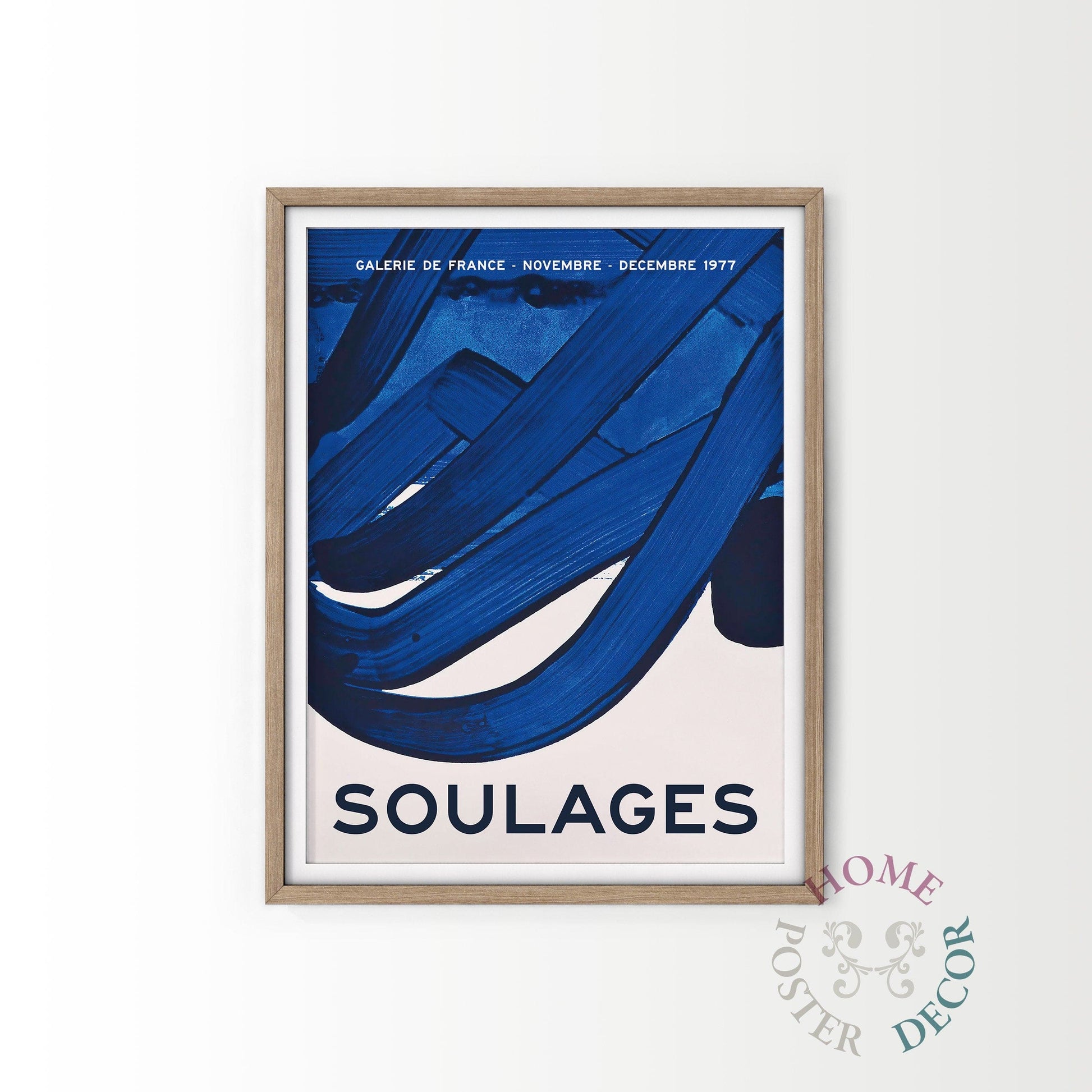 Home Poster Decor Single Blue Wall Art, Modern Poster, Soulages Exhibition Poster, Pierre Soulages, Minimalist Print, Large Sizes Print, Gift Idea, Modern Living