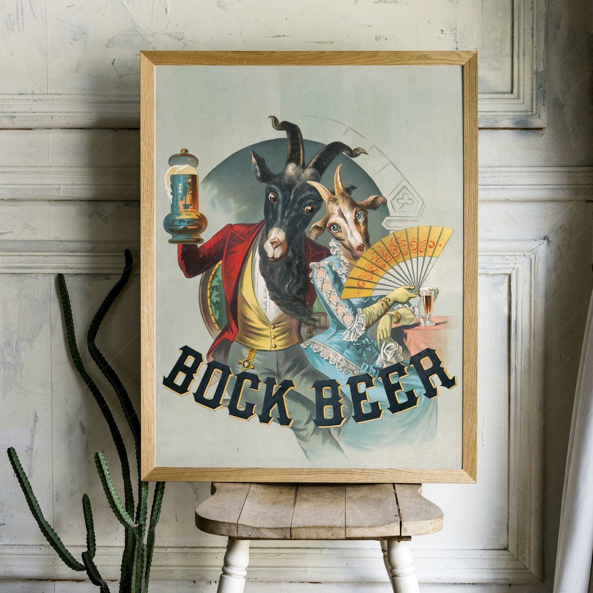 Home Poster Decor Book Beer Poster, Classic Advertising, Alcohol Poster, Party Wall Decor, Vintage Drink Print, Goat Beer, Vintage Bar Decor, Gift for him