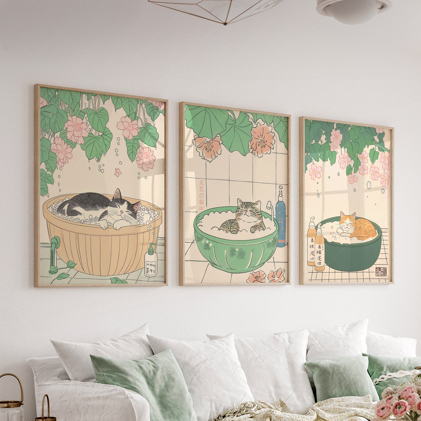 Set of Three Japandi Prints – Cat Prints