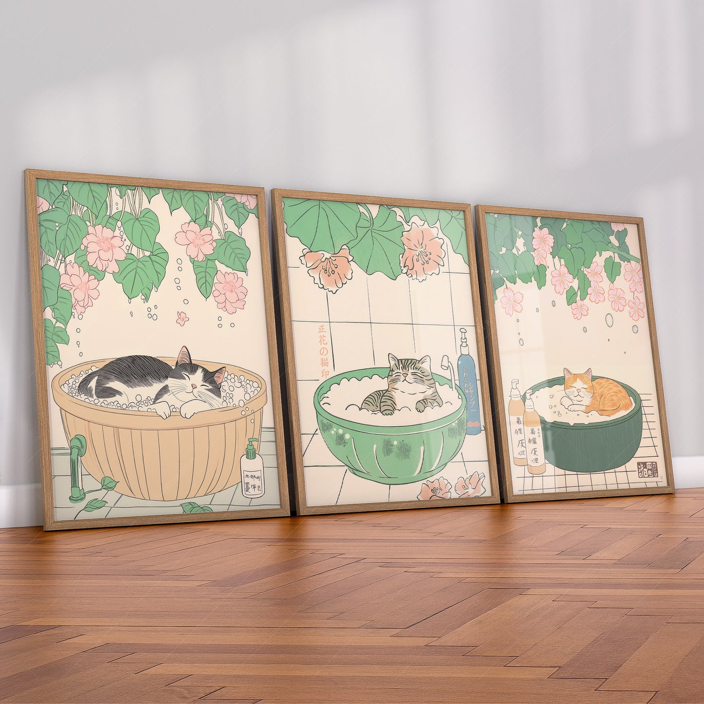 Set of Three Japandi Prints – Cat Prints