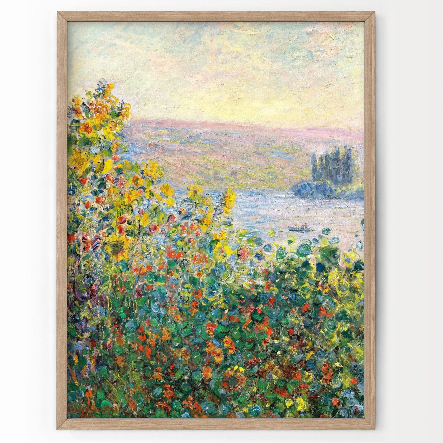 Claude Monet Single Claude Monet, Flower Beds at Vétheuil, Spring Floral Print, Poppy Field, European Landscape, Ocean View, Bedroom Wall Art, Famous Painting 9