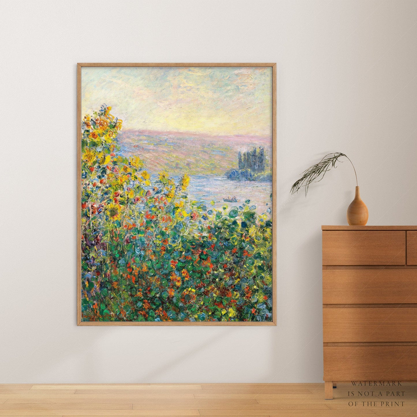 Claude Monet Single Claude Monet, Flower Beds at Vétheuil, Spring Floral Print, Poppy Field, European Landscape, Ocean View, Bedroom Wall Art, Famous Painting 9