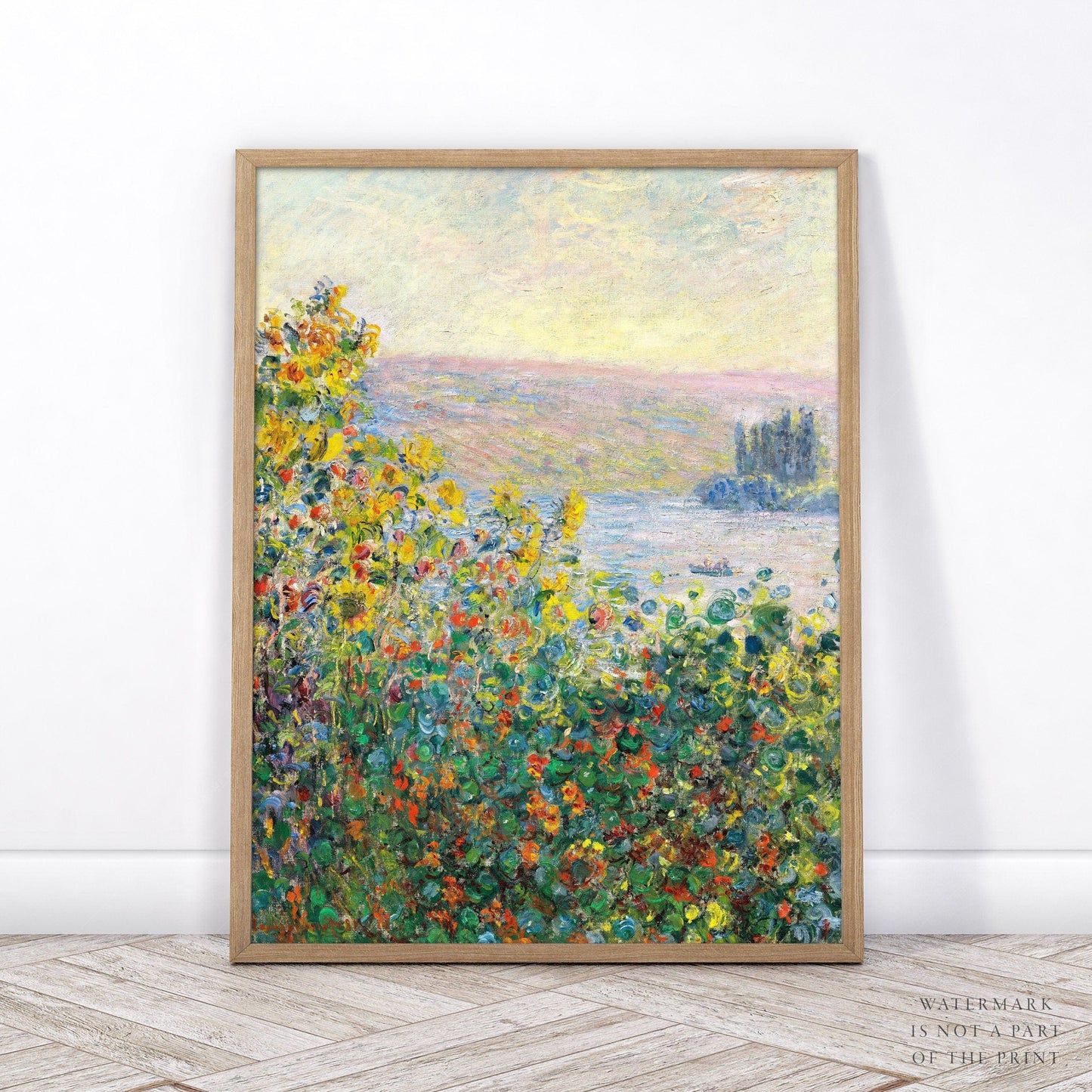 Claude Monet Single Claude Monet, Flower Beds at Vétheuil, Spring Floral Print, Poppy Field, European Landscape, Ocean View, Bedroom Wall Art, Famous Painting 9