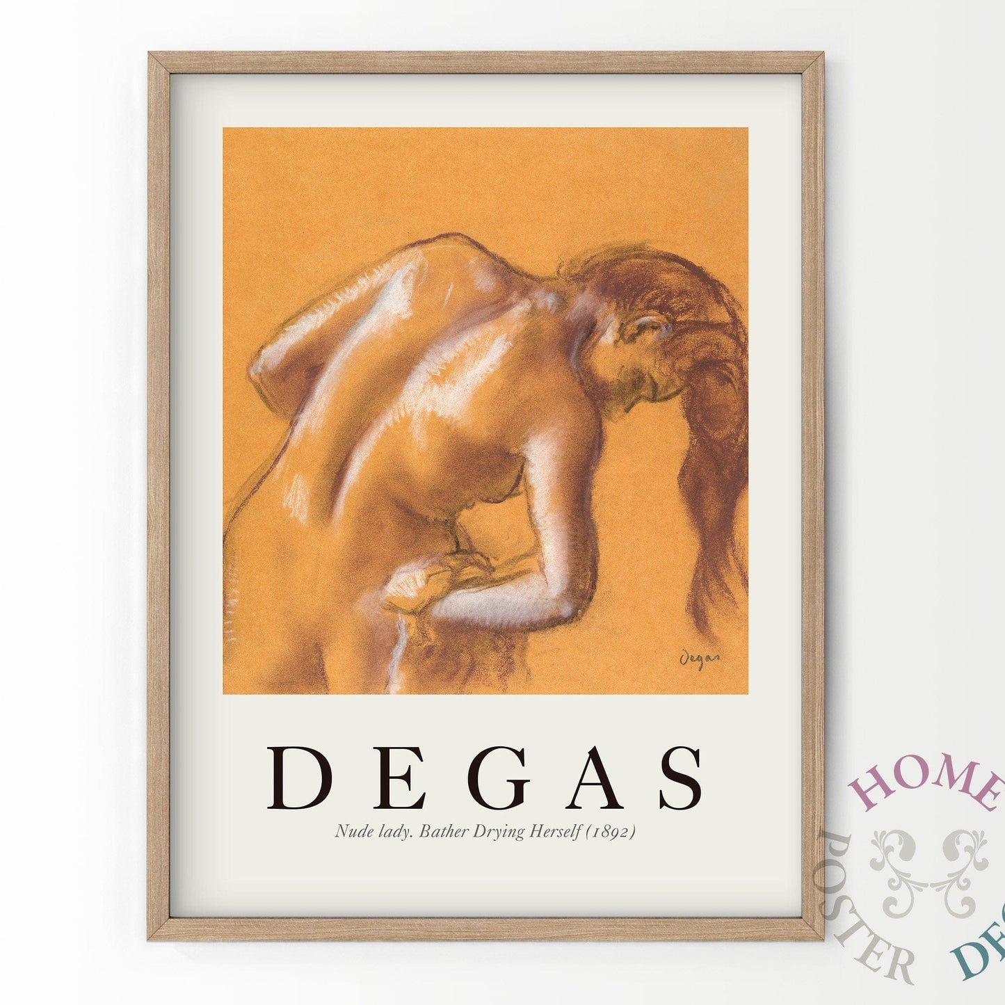 Home Poster Decor Single Edgar Degas Print, Degas Wall Art, Degas Exhibition Poster, Naked Women Art, up to 24x36, High Quality Print