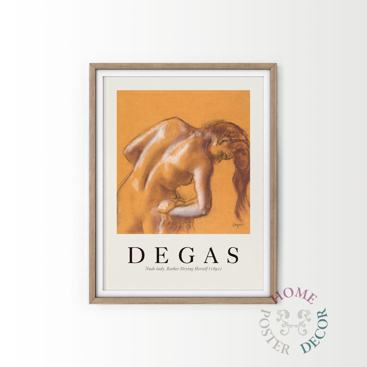 Home Poster Decor Single Edgar Degas Print, Degas Wall Art, Degas Exhibition Poster, Naked Women Art, up to 24x36, High Quality Print