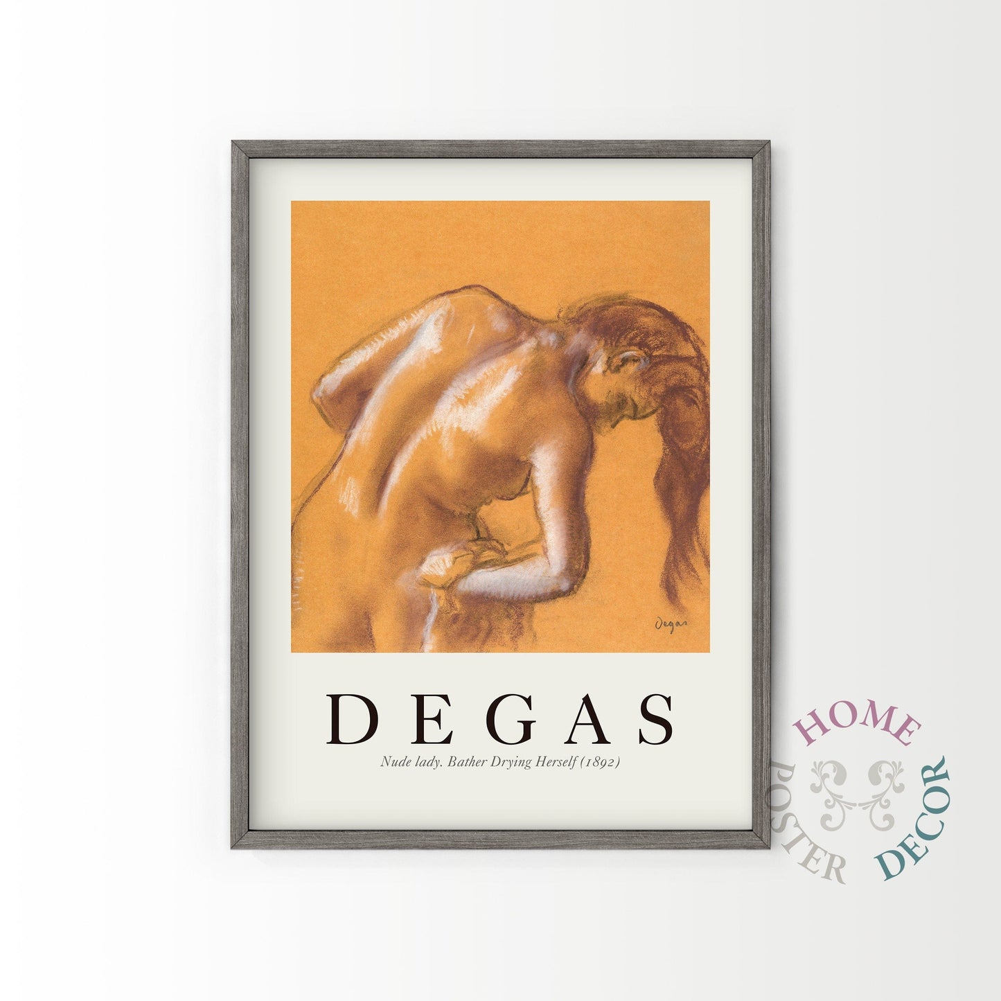 Home Poster Decor Single Edgar Degas Print, Degas Wall Art, Degas Exhibition Poster, Naked Women Art, up to 24x36, High Quality Print