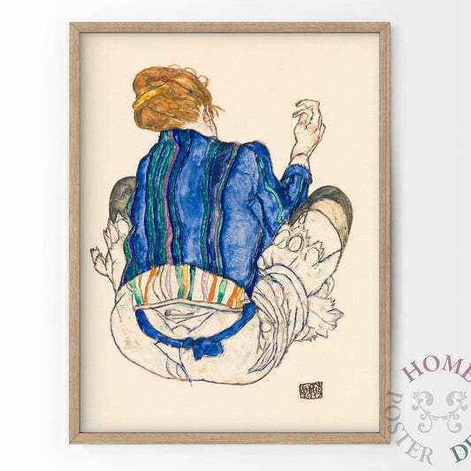 Home Poster Decor Single Egon Schiele Poster, The MET museum, Women Art, Line Drawing Art, up to 24"x36", Egon Shiele Art, High Quality Fine Art Paper