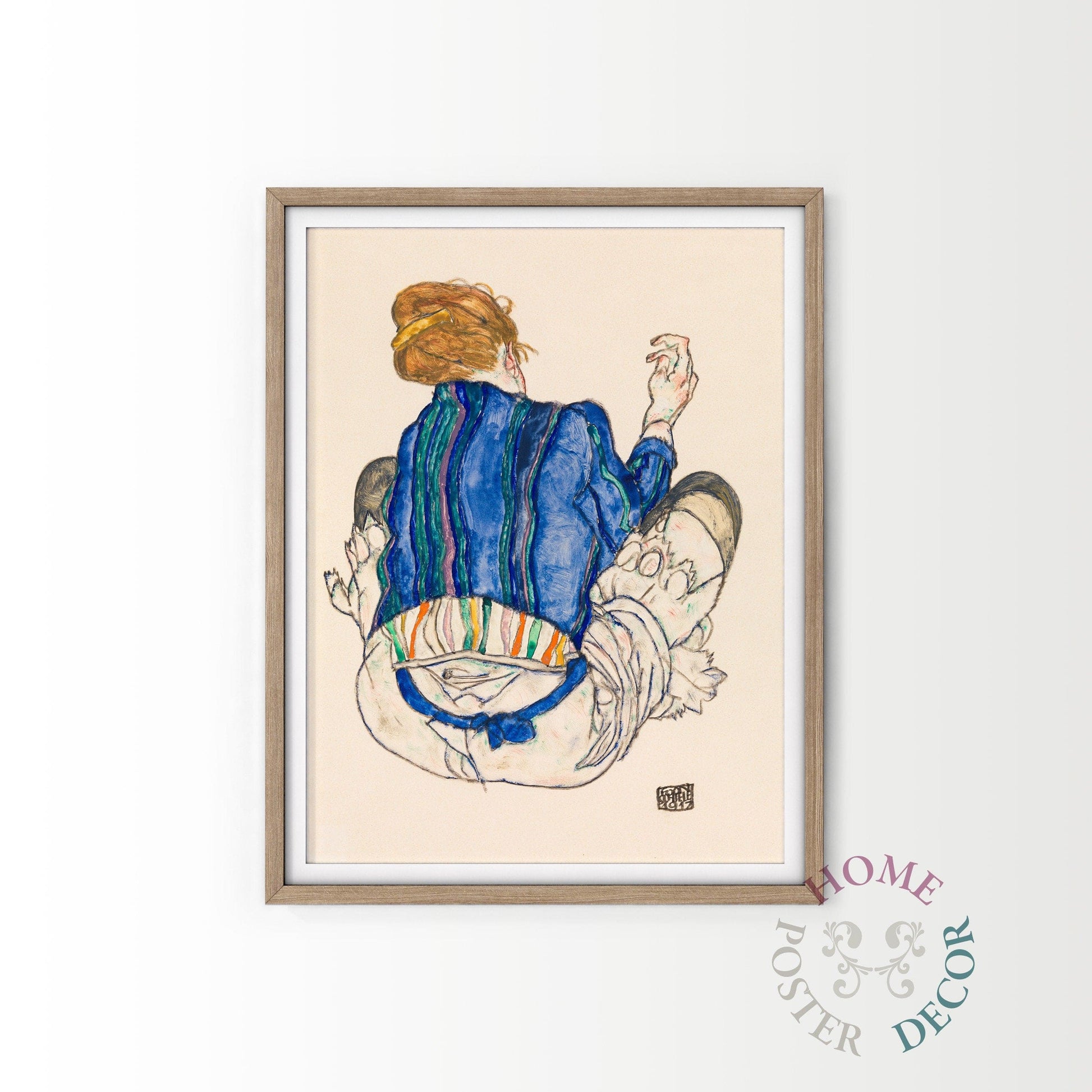 Home Poster Decor Single Egon Schiele Poster, The MET museum, Women Art, Line Drawing Art, up to 24"x36", Egon Shiele Art, High Quality Fine Art Paper