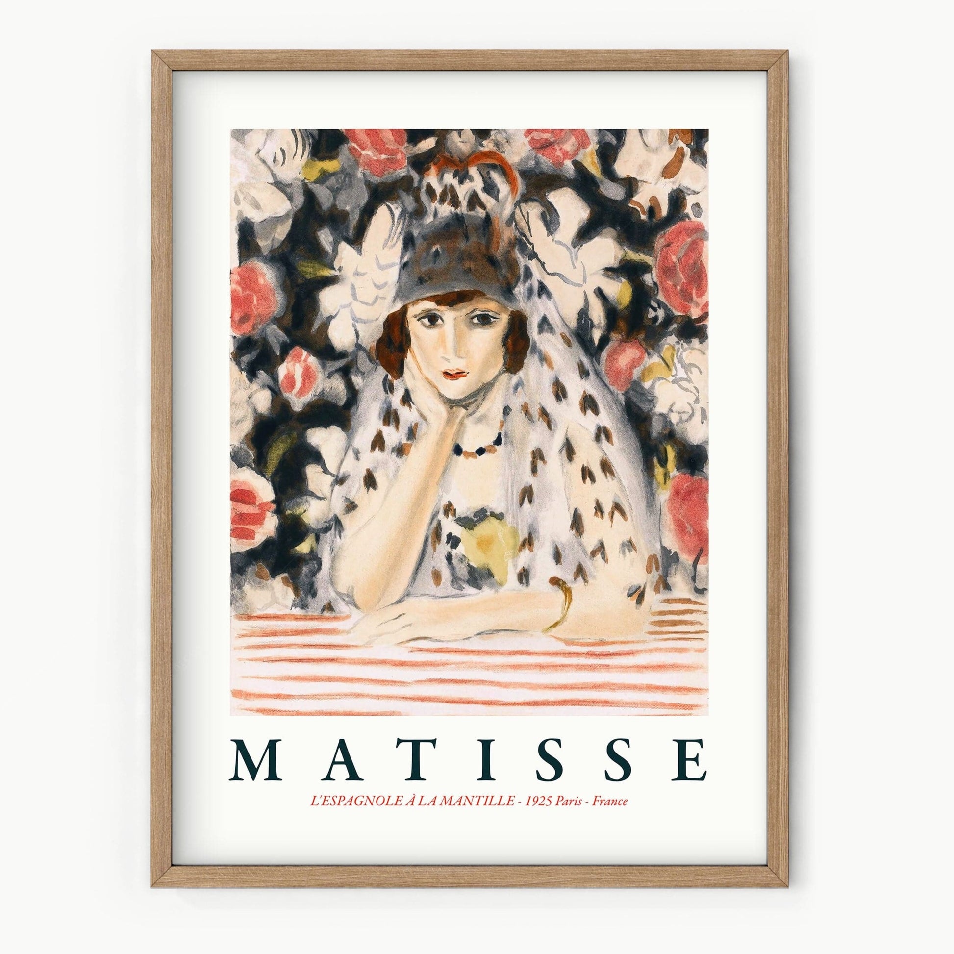 Home Poster Decor Espagnole a la Mantille by Matisse, Famous Painting, Wedding Gift Idea