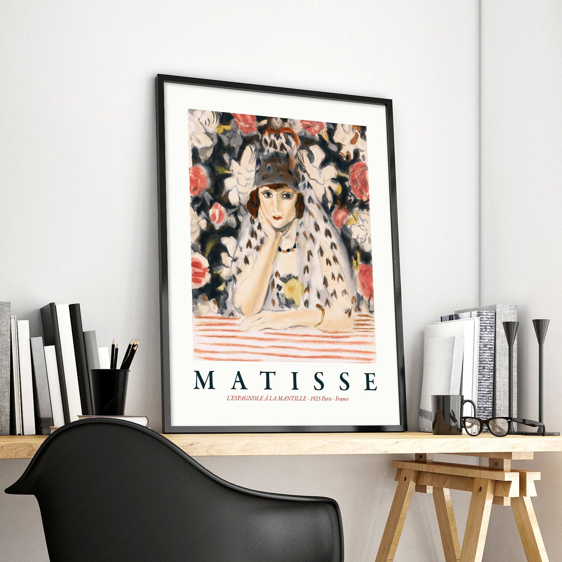 Home Poster Decor Espagnole a la Mantille by Matisse, Famous Painting, Wedding Gift Idea