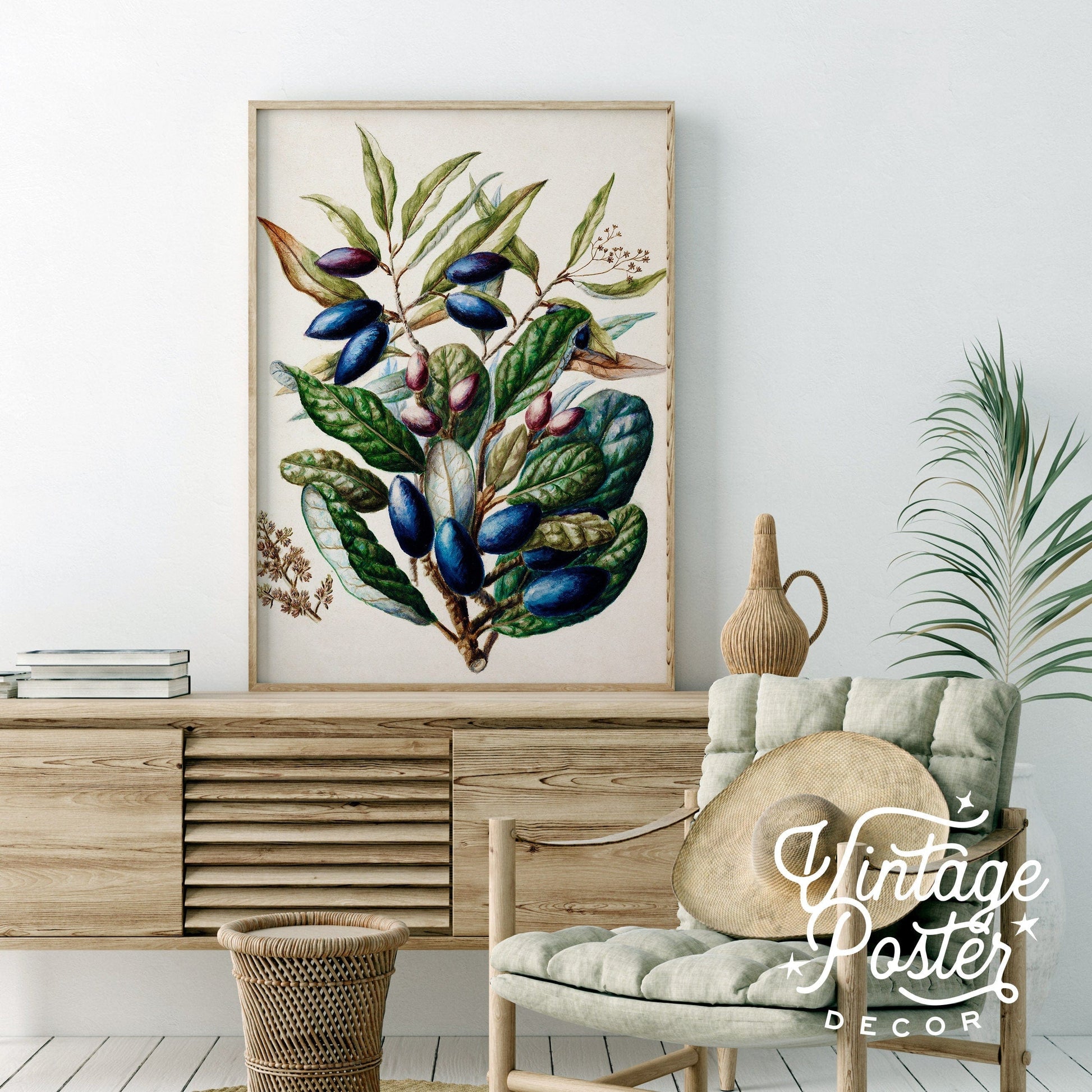 Home Poster Decor Floral Art Print, Flower Wall Art, Boho Art, Vintage Floral, Bedroom Decor, Botanical Plants, Leaves Print, 50x70 16x20 18x24 24x36 - 33