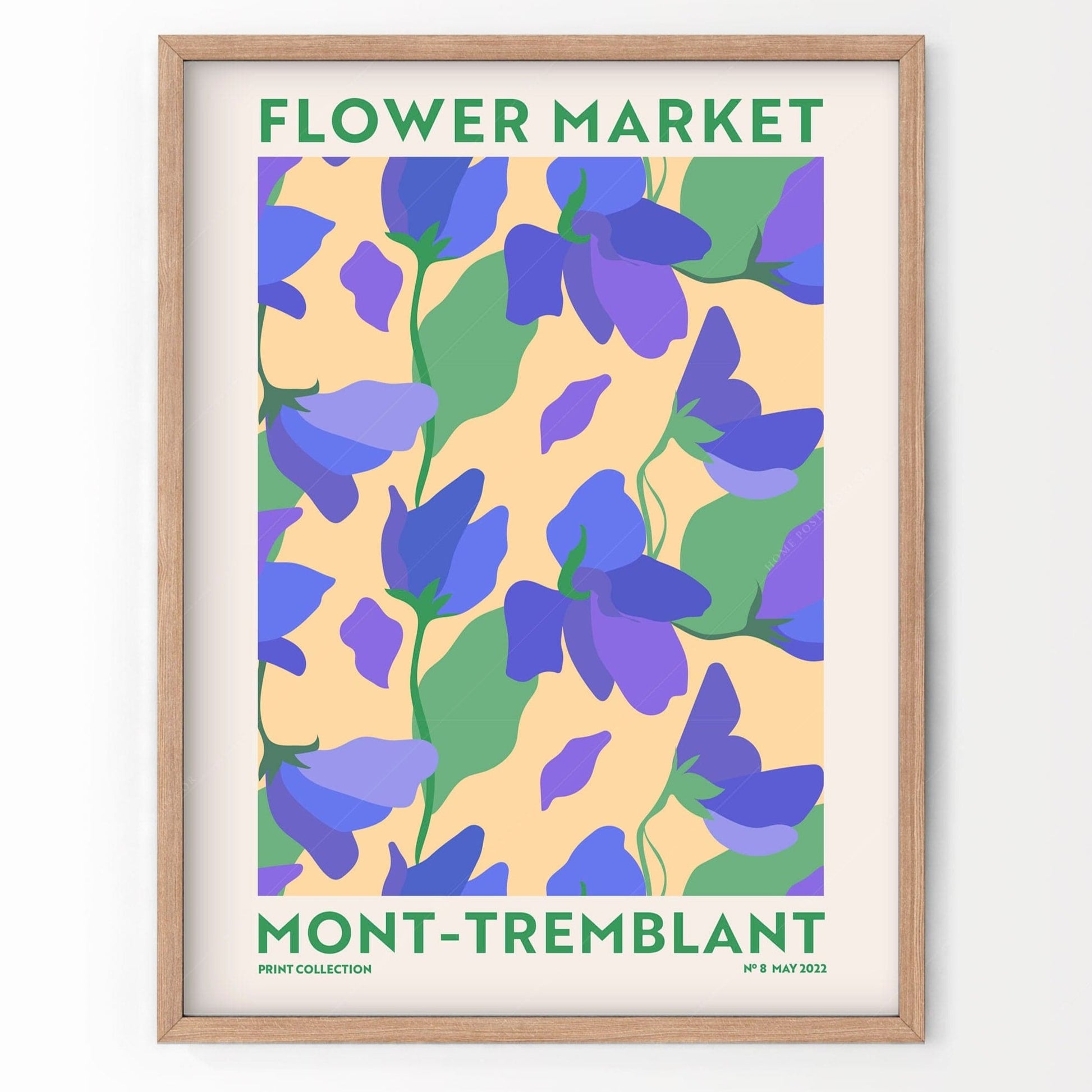 Home Poster Decor Single Flower Market Mont-Tremblant, Blue Wild Indigo, Botanical Wall Print, Spring Wall Decor, Floral Wall Decor, Baptisia australis, Gift Idea