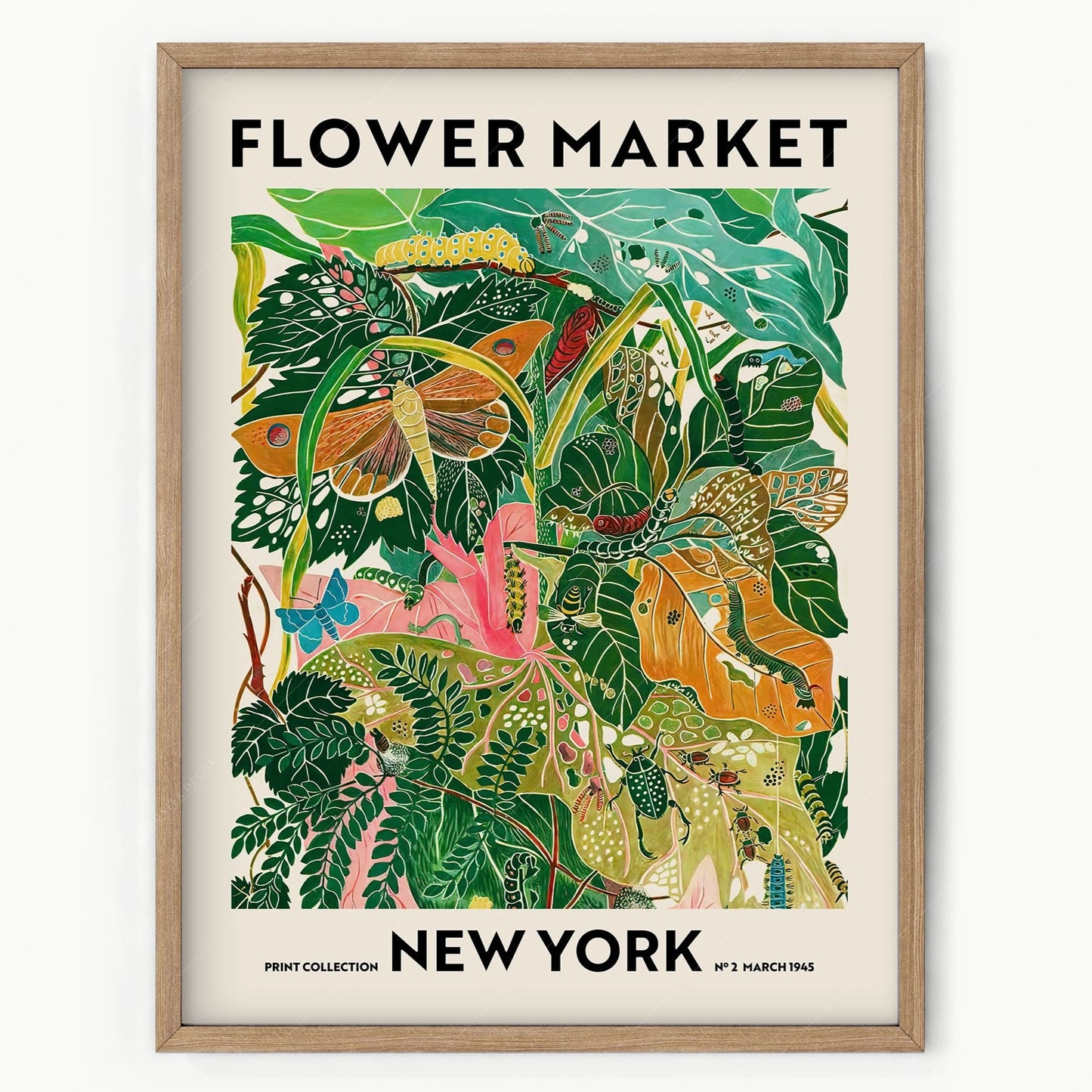 Flower Market New York, Famous City Poster, Travel Gift Idea, Floral Wall Art