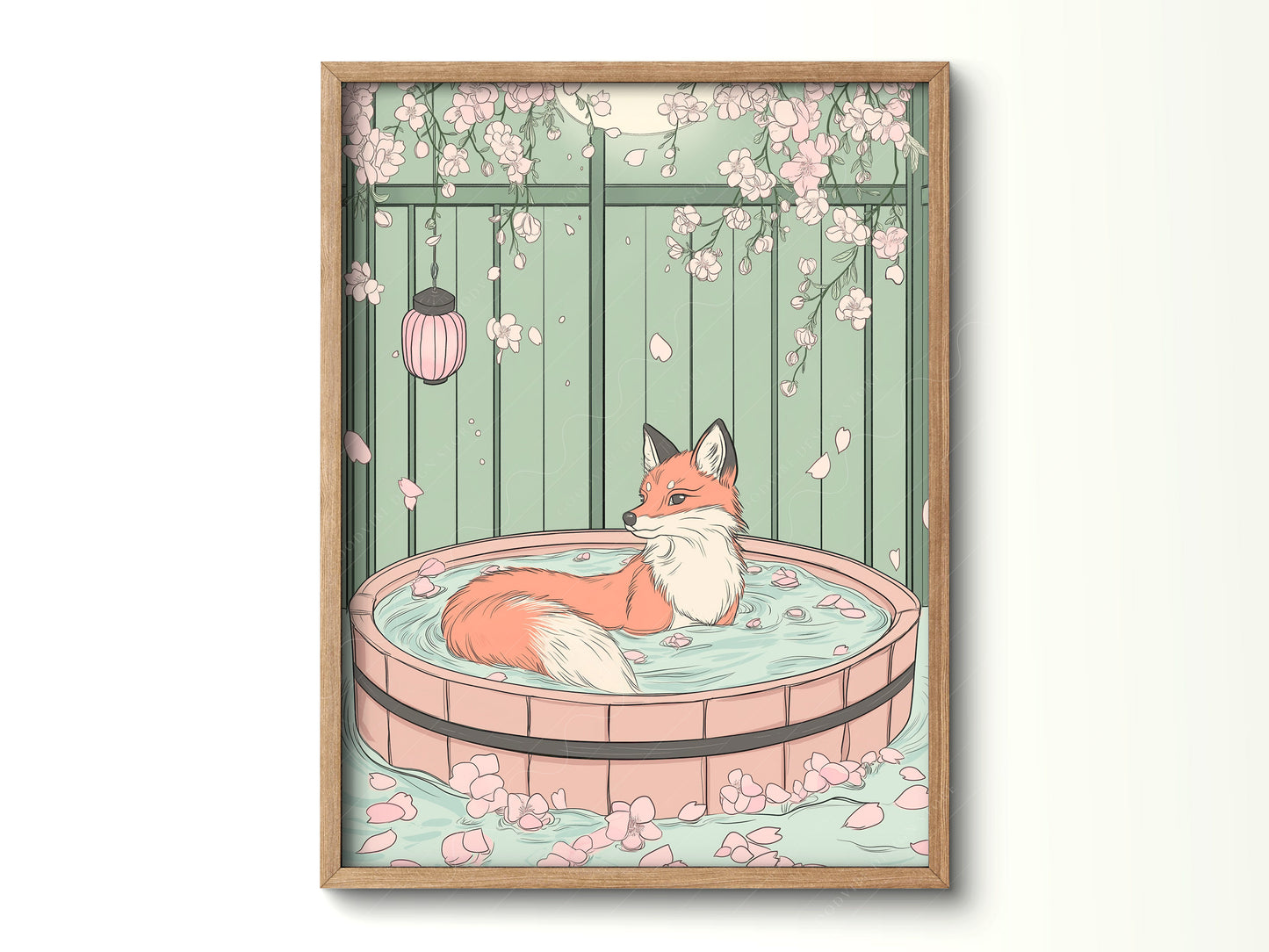Japanese Fox Print, Minimalist Zen Wall Art