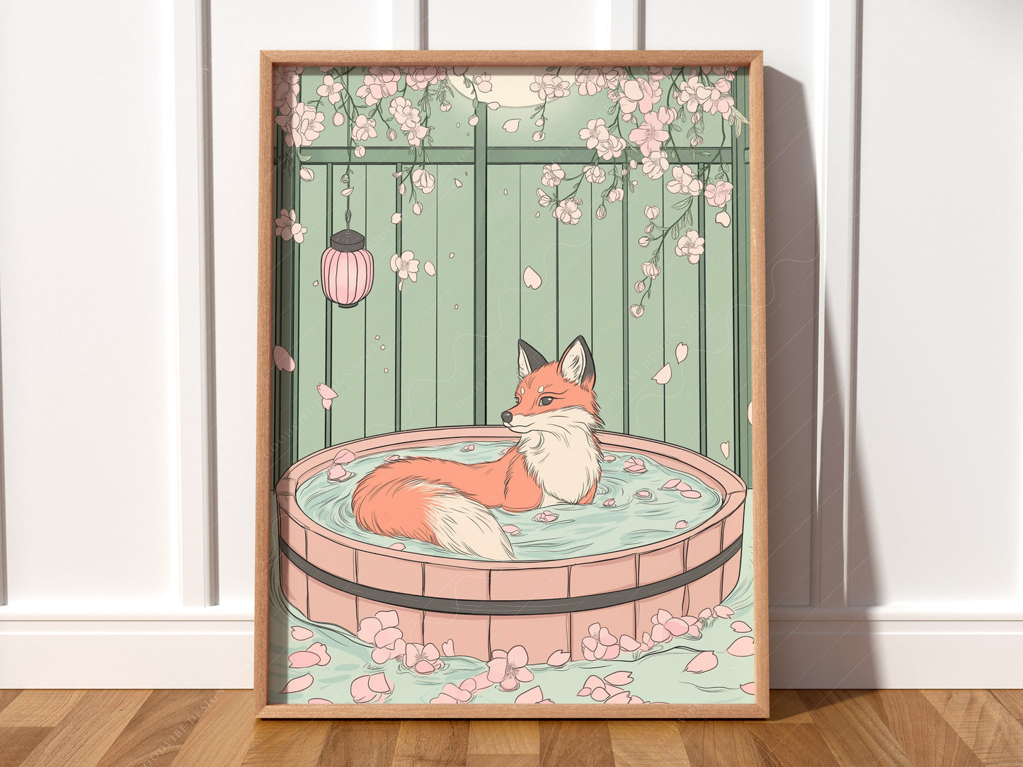 Japanese Fox Print, Minimalist Zen Wall Art