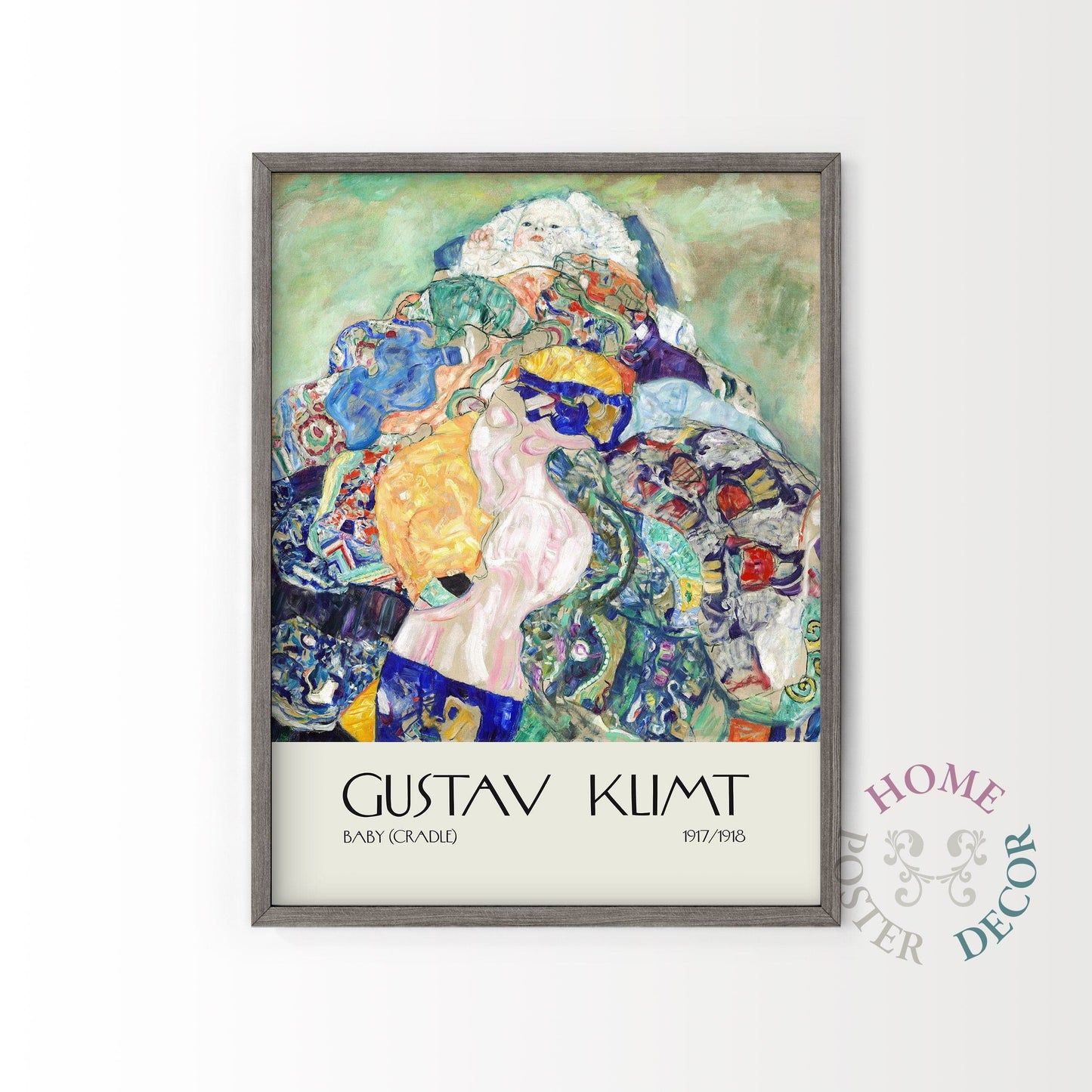 Home Poster Decor Single Gustav Klimt Print, Klimt Baby Cradle, Famous Painting, Wedding Gift, Bedroom Decor, Exhibition Poster, Museum Art Print, Living Room Art