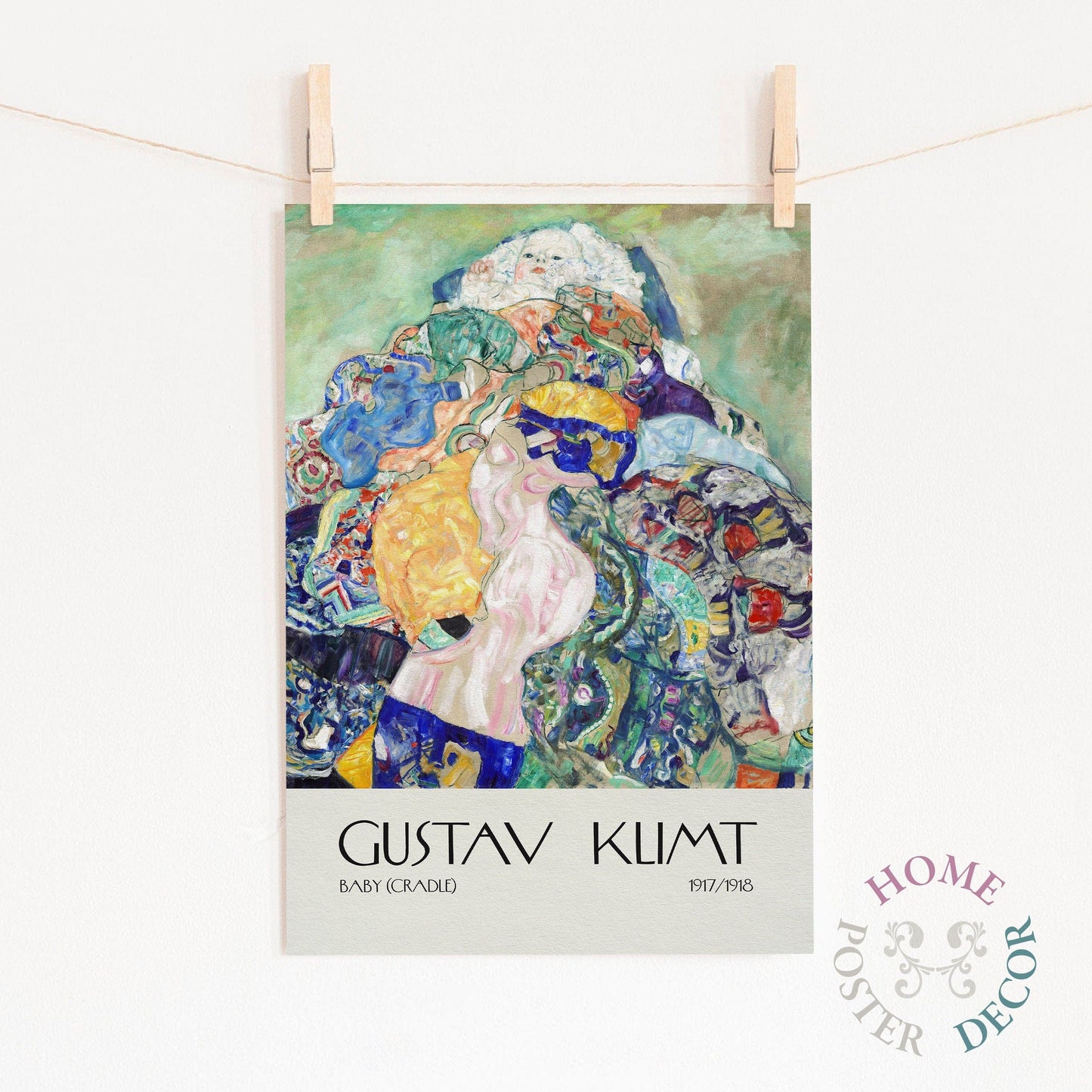 Home Poster Decor Single Gustav Klimt Print, Klimt Baby Cradle, Famous Painting, Wedding Gift, Bedroom Decor, Exhibition Poster, Museum Art Print, Living Room Art