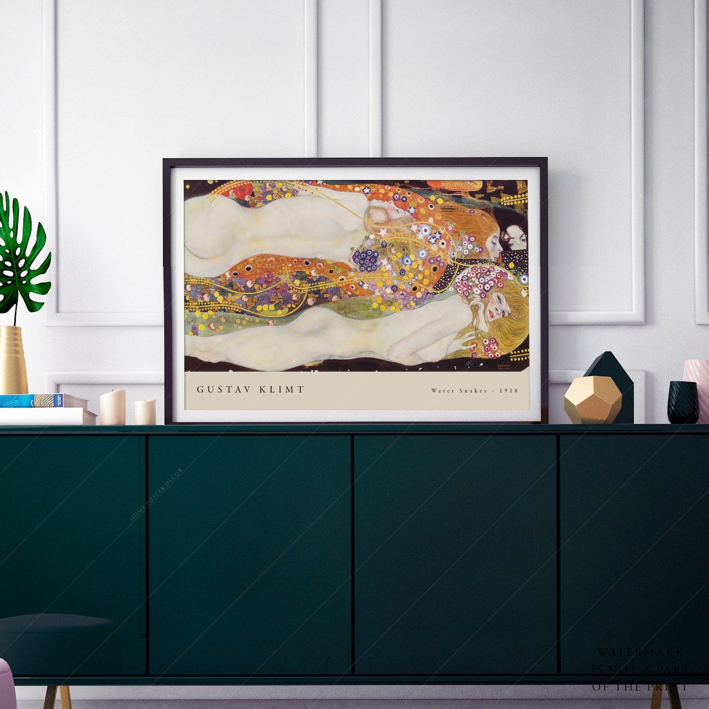 Home Poster Decor Single Gustav Klimt Water Snakes, Famous Painting, Wedding Gift, Art Nouveau, Modern Style, Bedroom Wall Decor, Water Serpents, Klimt Art, 13