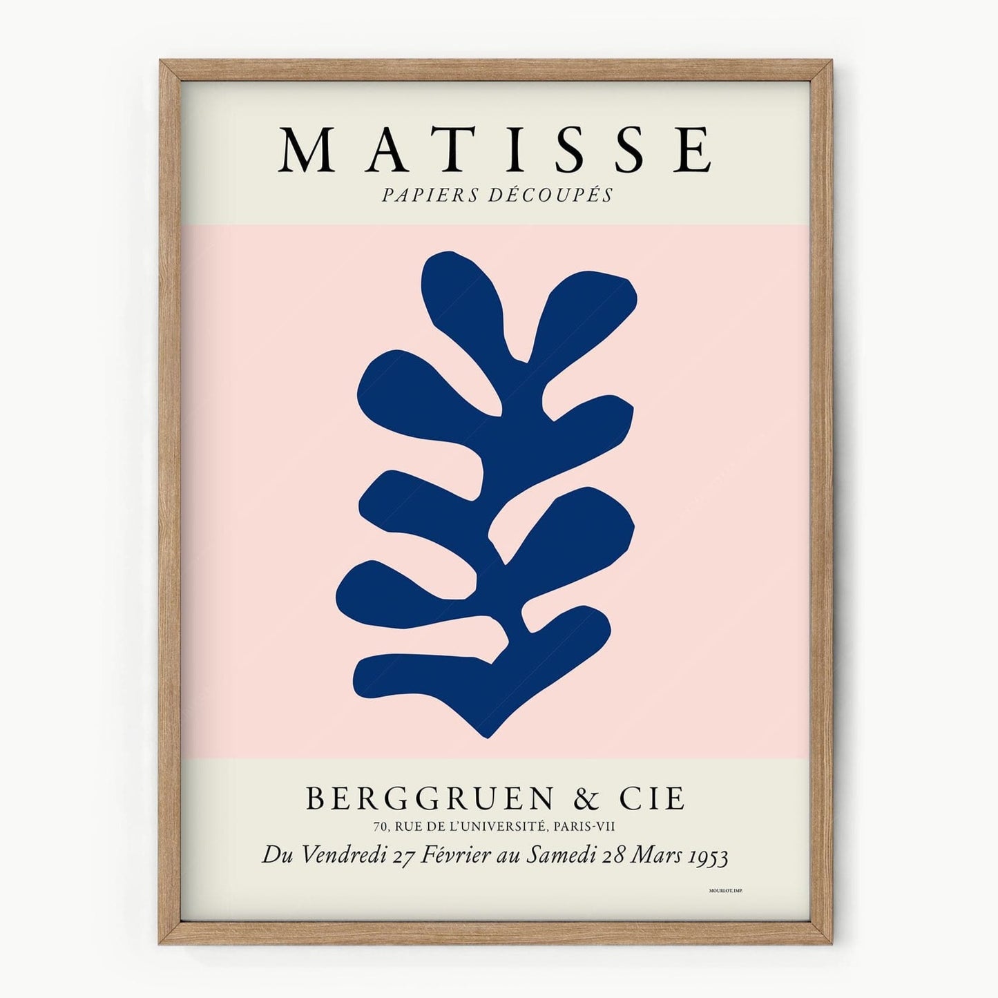 Home Poster Decor Art Print Henri Matisse Coral artwork Exhibition poster Pink and navy blue wall art