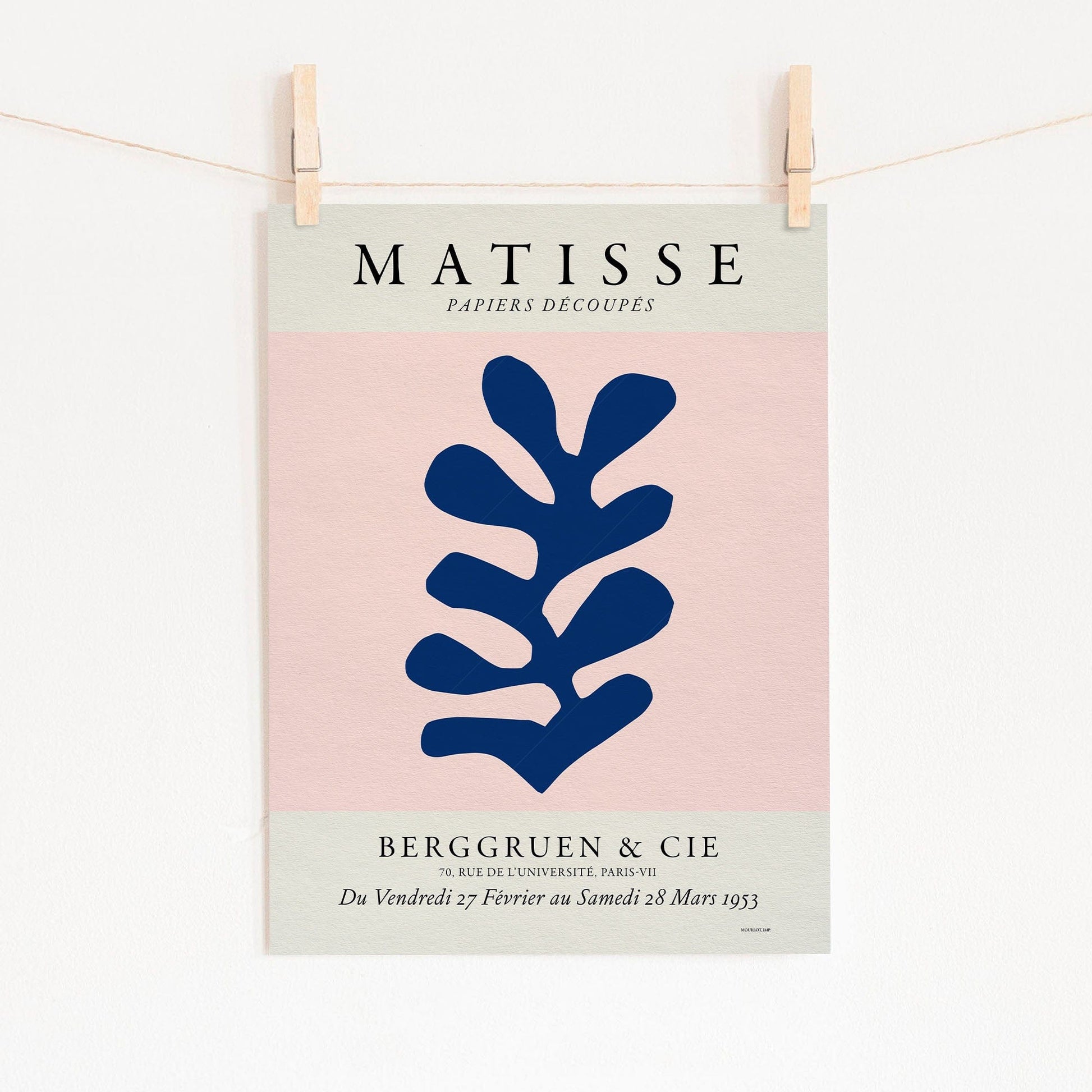 Home Poster Decor Art Print Henri Matisse Coral artwork Exhibition poster Pink and navy blue wall art