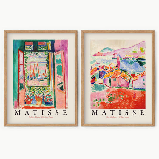 Home Poster Decor Art Print Henri Matisse Gallery, The Open Window, View of Collioure, Colourful Wall Art, Mid Century Modern Wall Decor