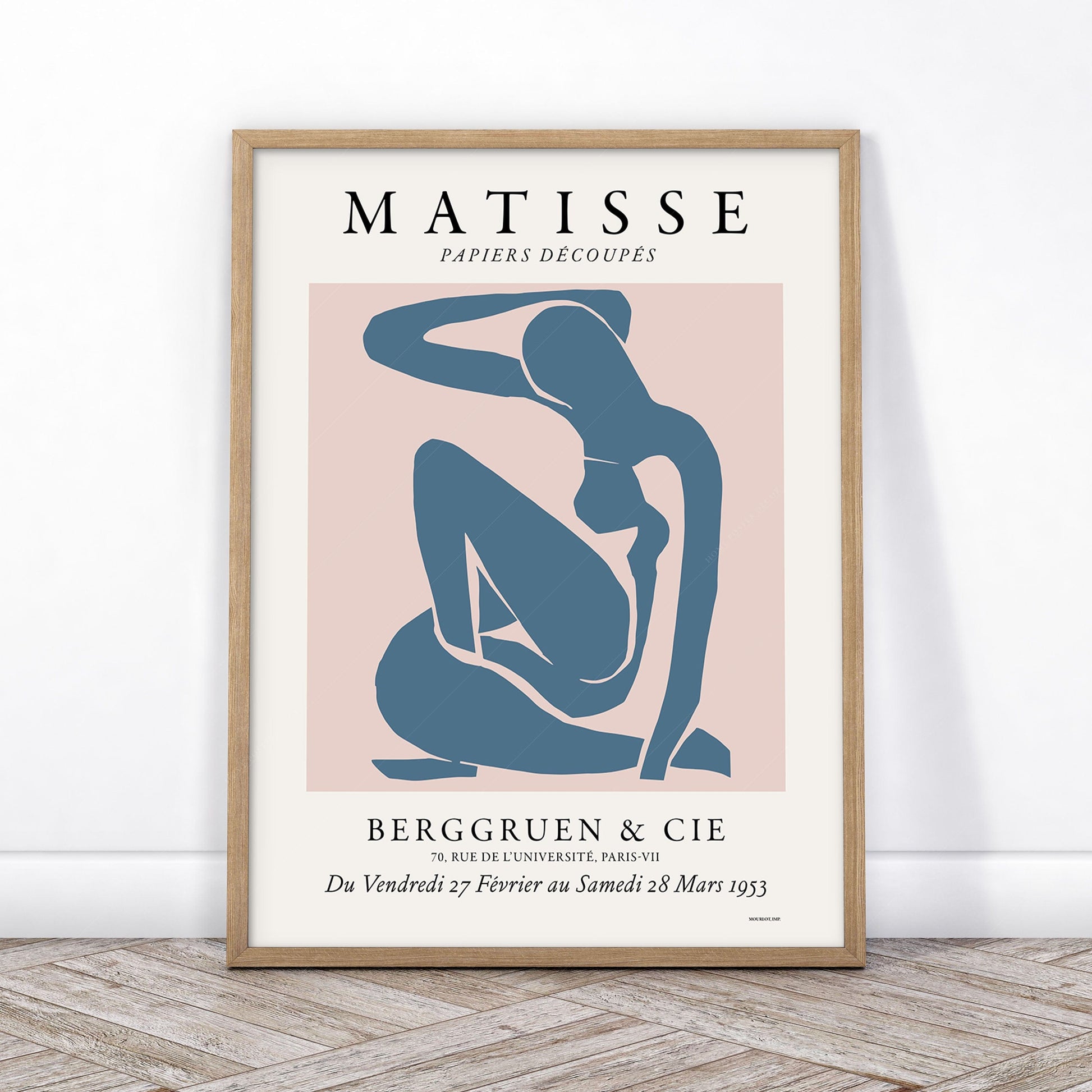 Home Poster Decor Henri Matisse Gallery Wall, Set of 3 Prints, Mid Century Modern, Blush Pink and Blue