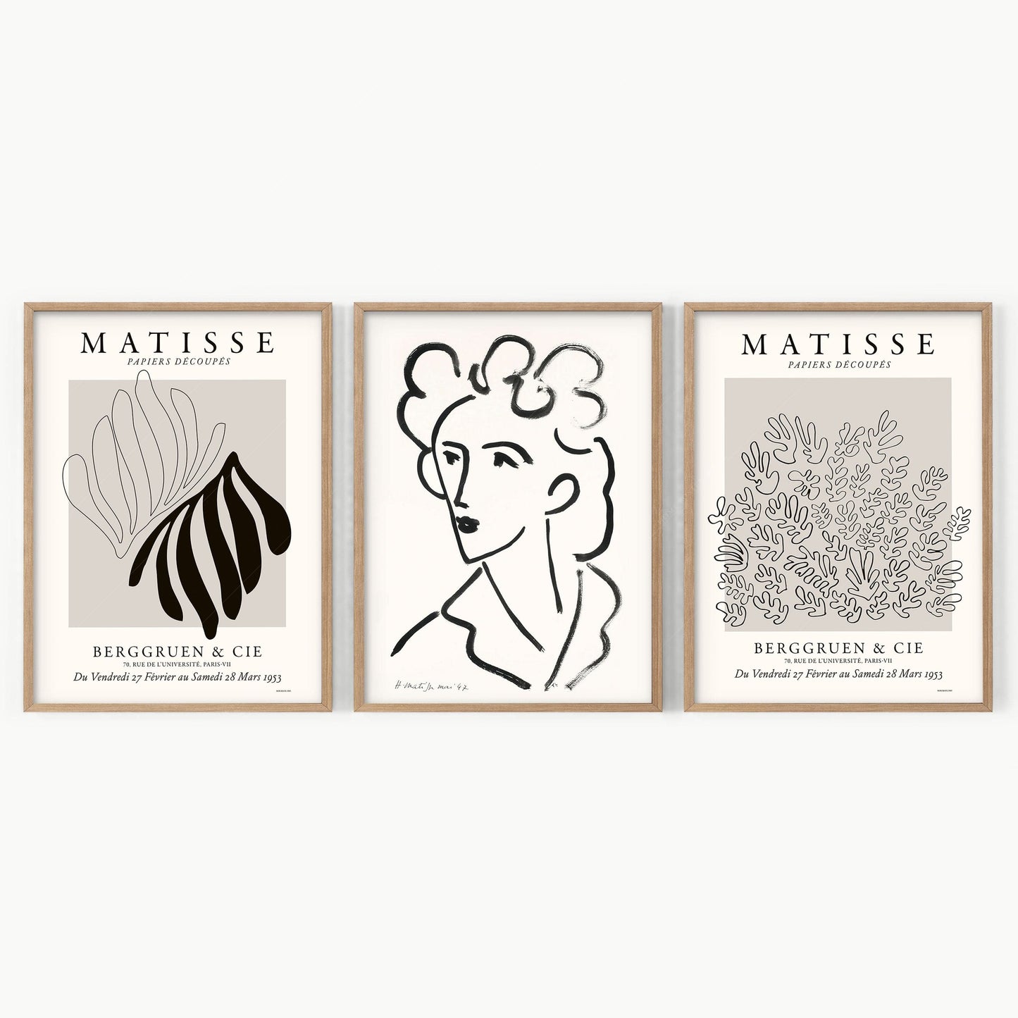 Home Poster Decor Henri Matisse Gallery Wall, Set of 3 Prints, Mid Century Modern Decor