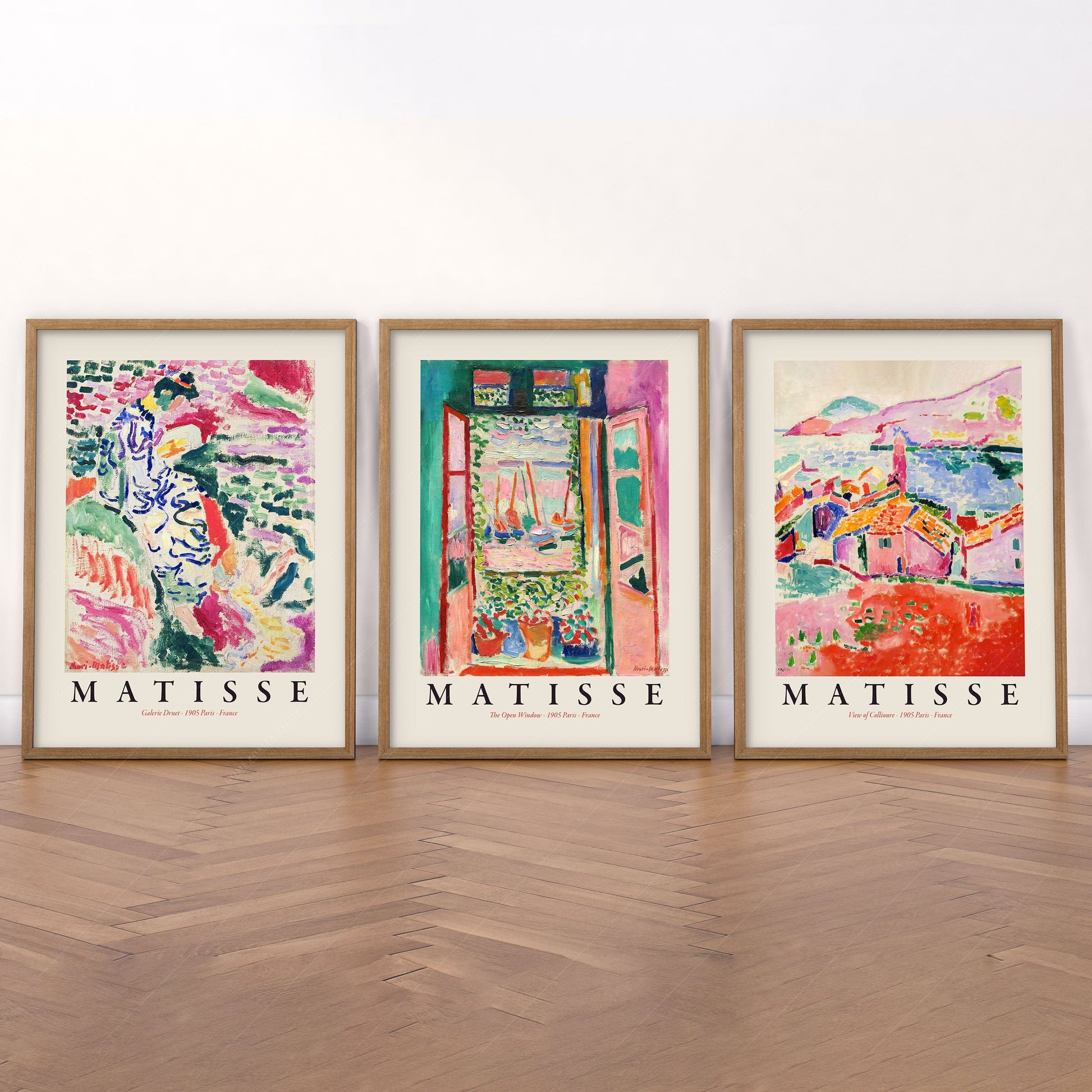 Home Poster Decor Art Print Henri Matisse Gallery Wall, Set of 3 Prints, The Open Window, View at Collioure, La Japonaise