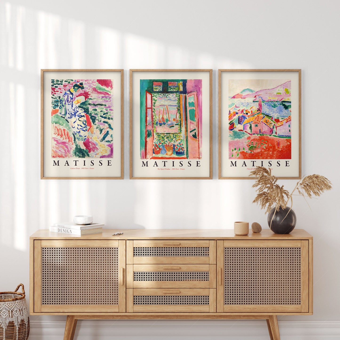 Home Poster Decor Art Print Henri Matisse Gallery Wall, Set of 3 Prints, The Open Window, View at Collioure, La Japonaise