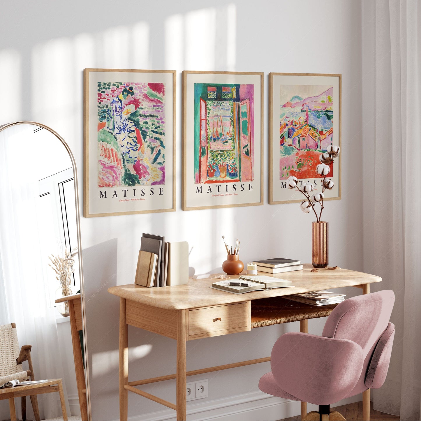 Home Poster Decor Art Print Henri Matisse Gallery Wall, Set of 3 Prints, The Open Window, View at Collioure, La Japonaise