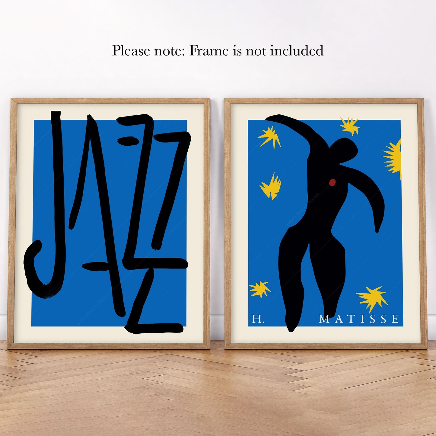 Home Poster Decor Set of 2 Henri Matisse Jazz, Set of 2 Prints, Music Lovers Gift, Indigo Blue and Black