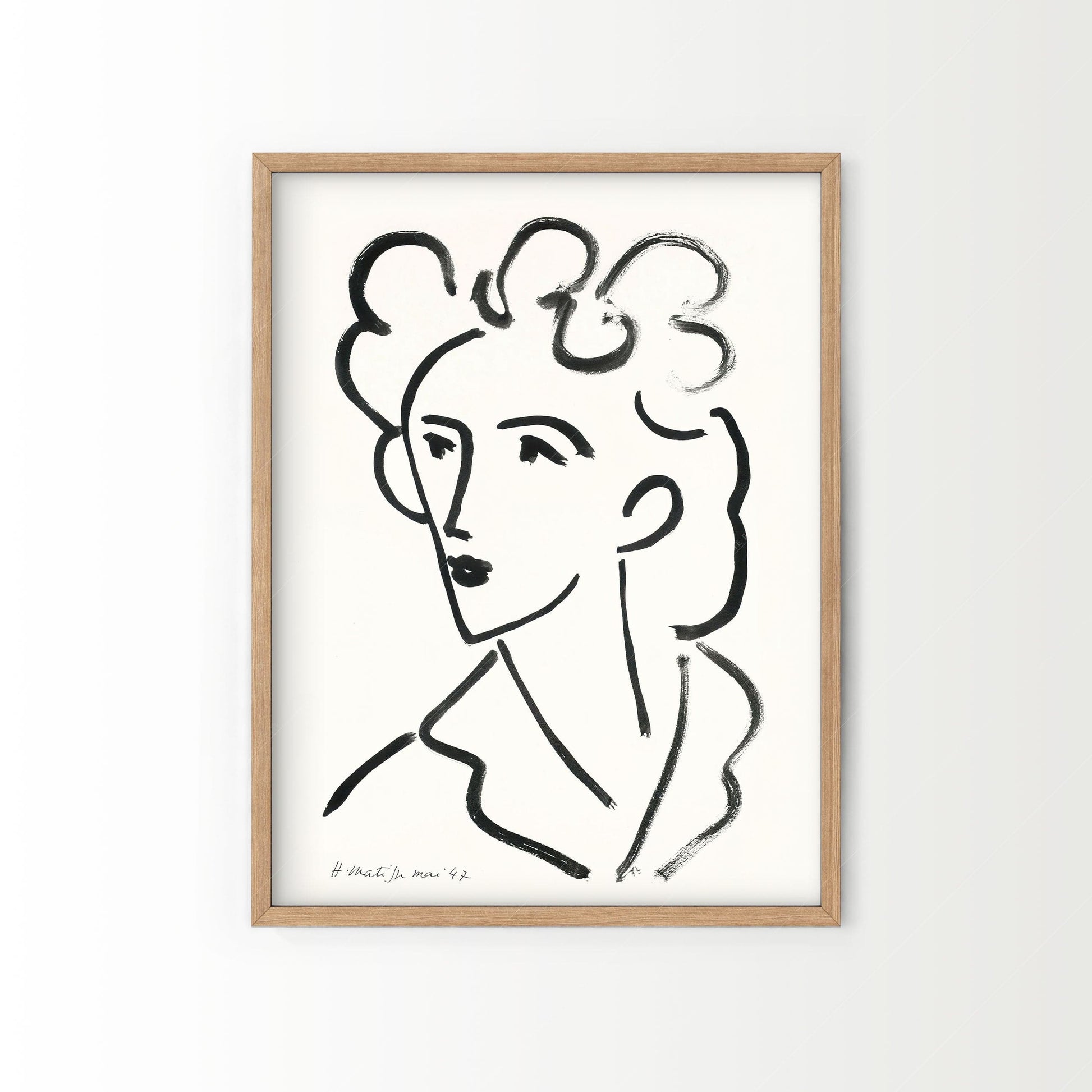 Home Poster Decor Set of 2 Henri Matisse, Line Art, Neutral Set of 2 Prints, Woman Face and The Tree