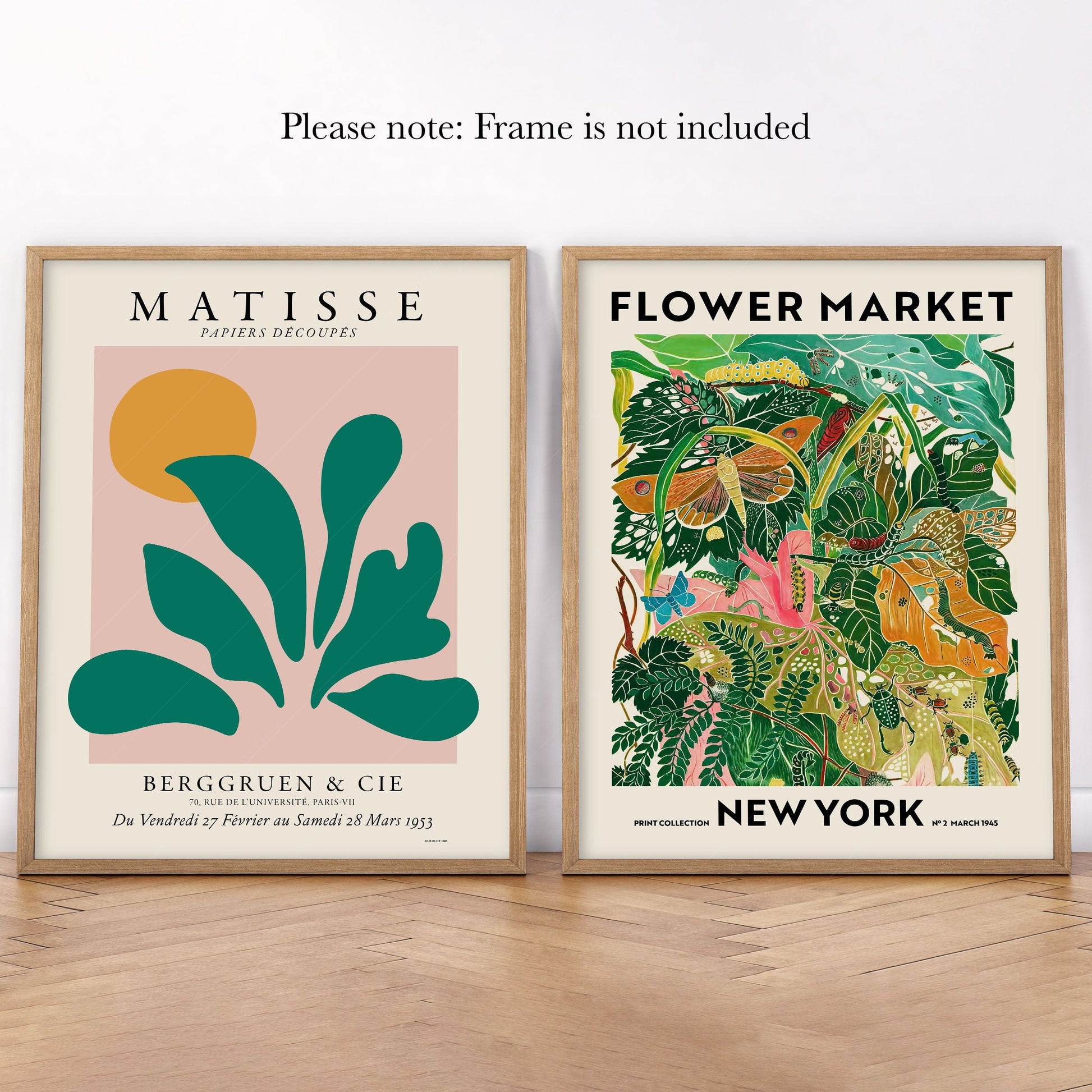 Home Poster Decor Set of 2 Henri Matisse Print, Flower Market New York, Set of 2 Prints, Modern Wall Decor