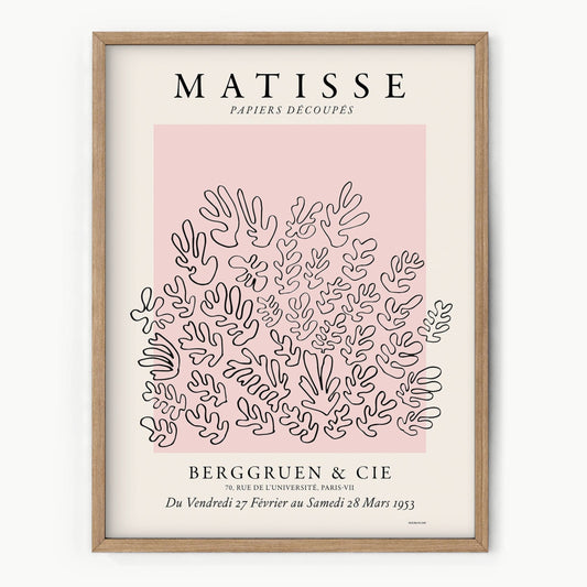 Home Poster Decor Henri Matisse, The Cut Outs, Light Pink Wall Decor, Bedroom Wall Art