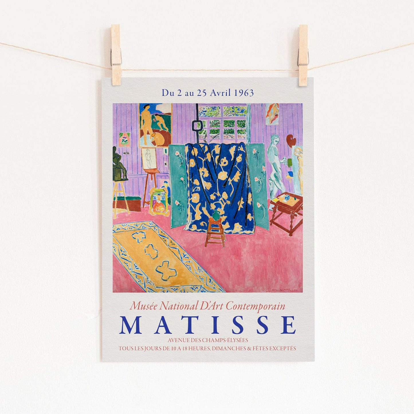 Home Poster Decor Henri Matisse, The Pink Studio, Famous Painting, Wedding Gift Idea