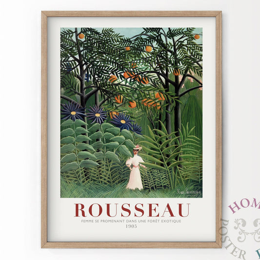 Home Poster Decor Single Henri Rousseau Print, Tropical Leaves Print, Woman Tropical Forest, High Quality Print, Green Wall Art, Large Sizes, 50x70, 70x100 - 4