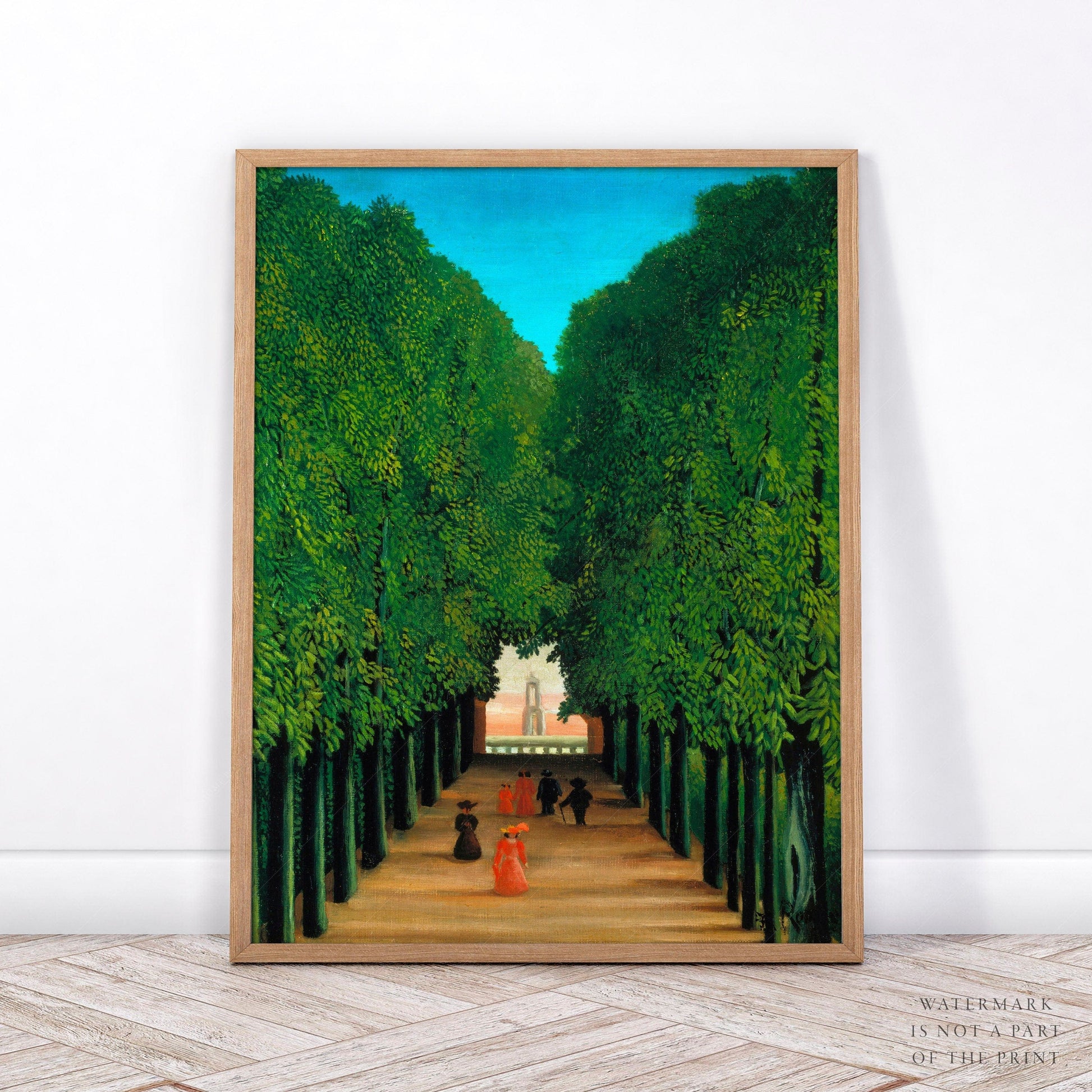 Home Poster Decor Single Henri Rousseau, The Avenue in the Park at Saint Cloud, Green Trees Print, Tropical Forest, Landscape Painting, Bedroom Wall Decor, Gift Idea