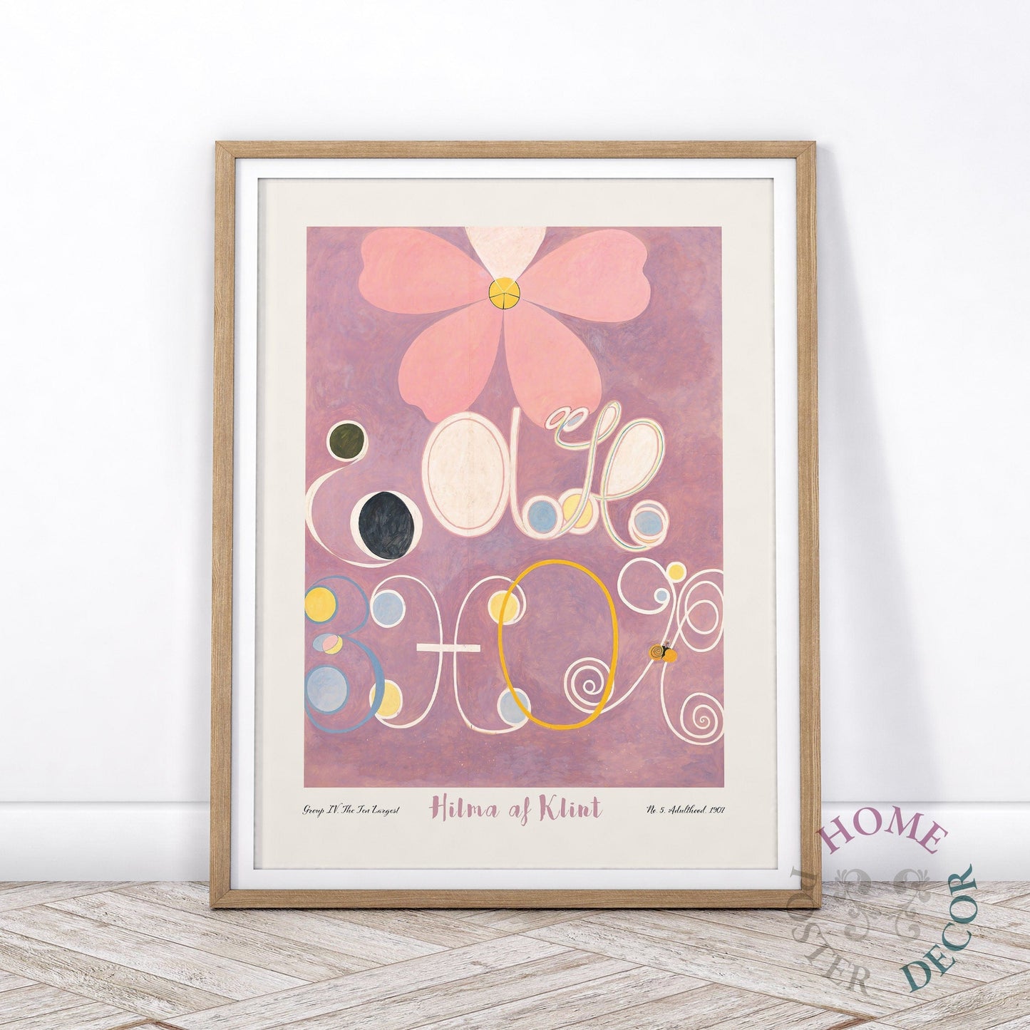 Home Poster Decor Hilma af Klint, Abstract print, Modern art, Bohemian Wall Decor, Blush Pink, Scandinavian poster, Gift Idea, Large Poster, Light Purple