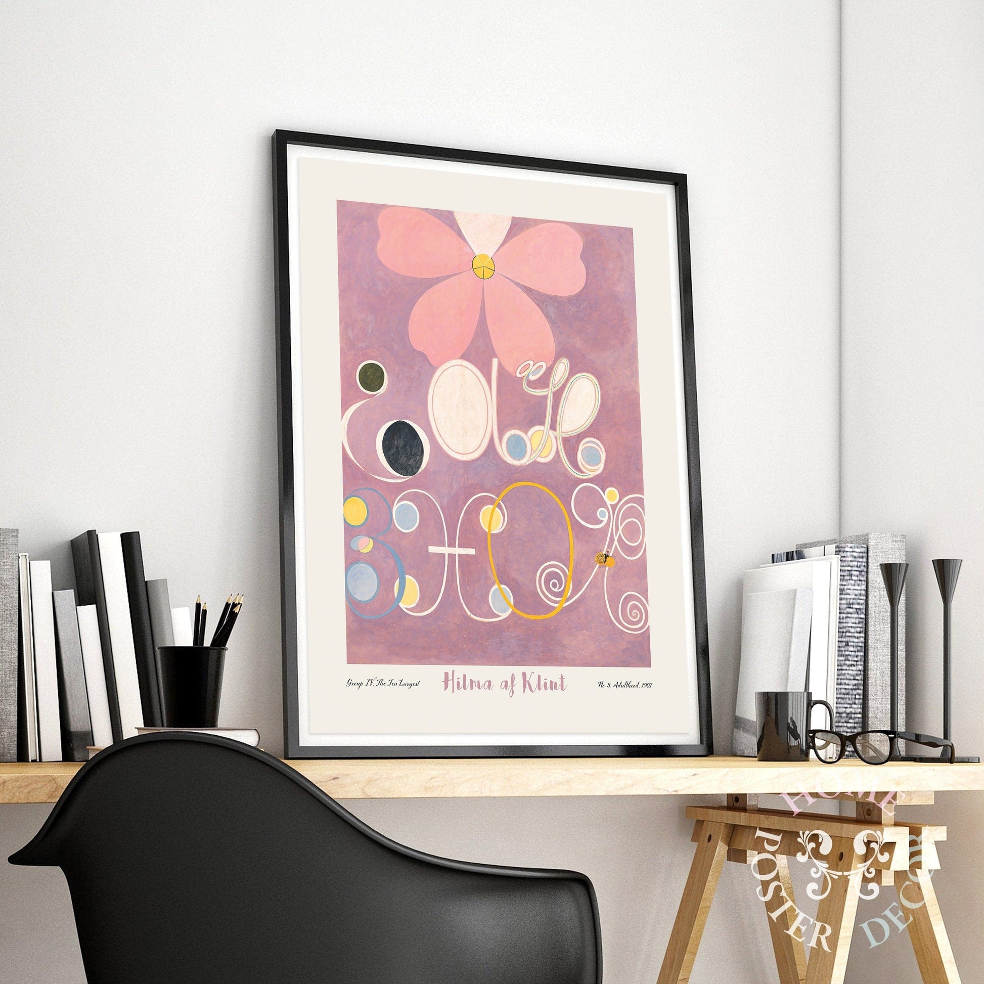 Home Poster Decor Single Hilma af Klint, Abstract print, Modern art, Bohemian Wall Decor, Blush Pink, Scandinavian poster, Gift Idea, Large Poster, Light Purple