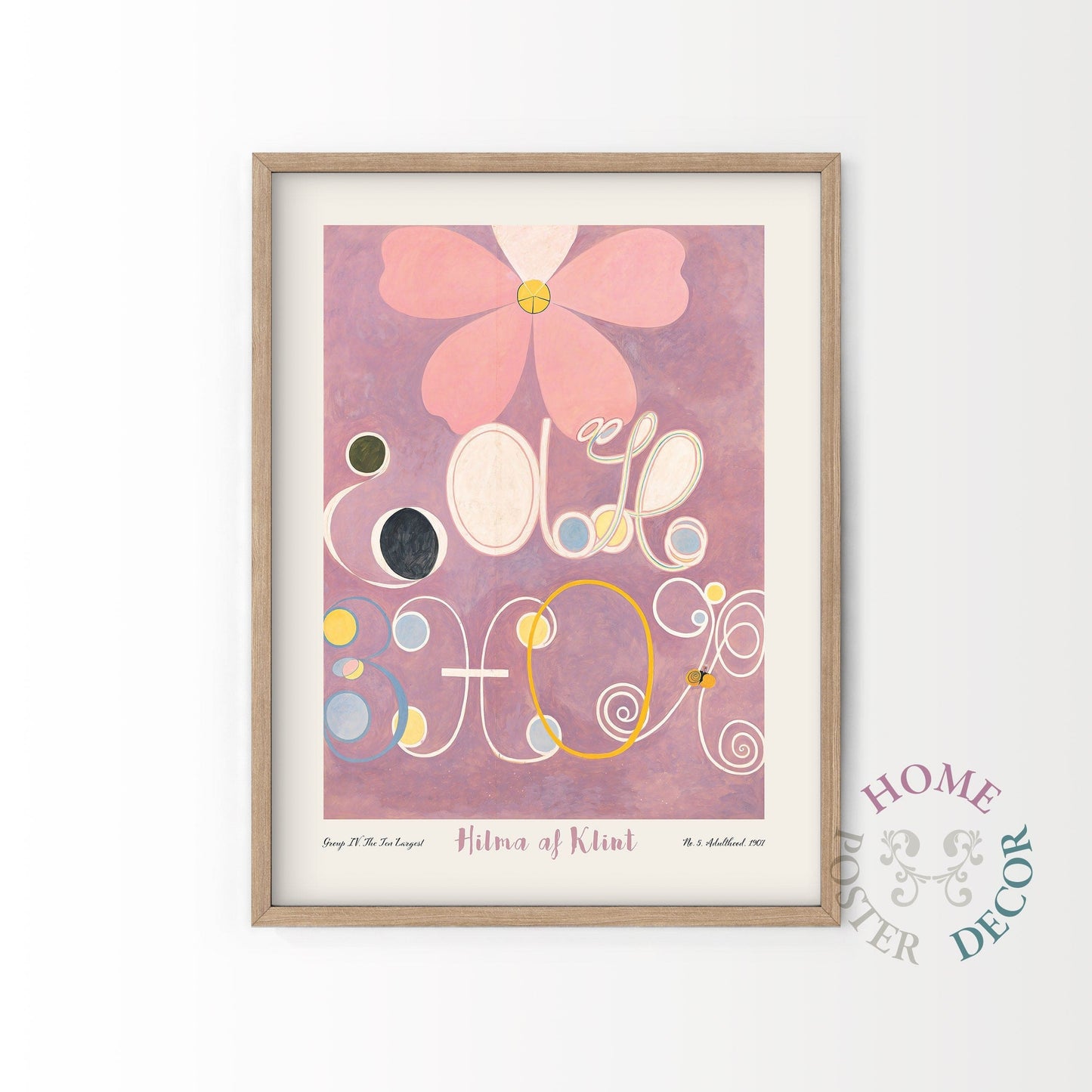 Home Poster Decor Single Hilma af Klint, Abstract print, Modern art, Bohemian Wall Decor, Blush Pink, Scandinavian poster, Gift Idea, Large Poster, Light Purple