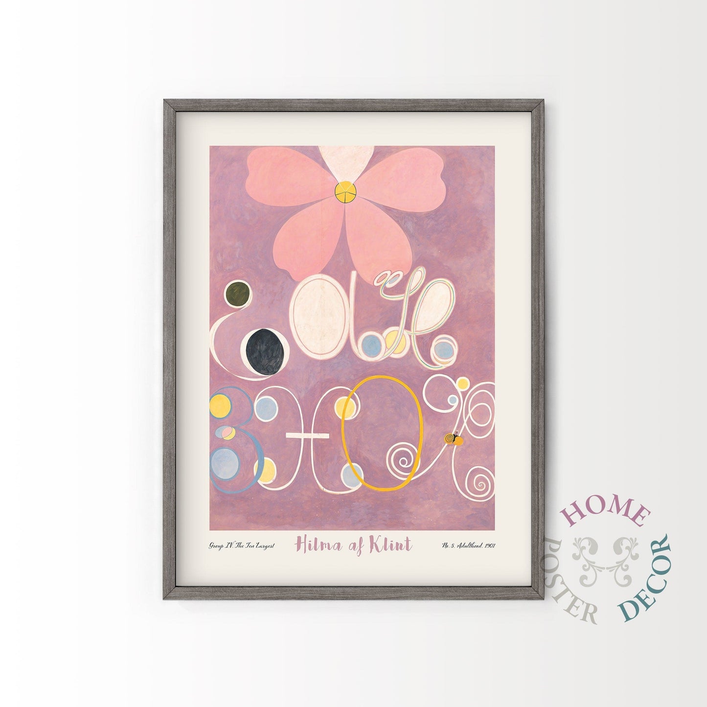 Home Poster Decor Single Hilma af Klint, Abstract print, Modern art, Bohemian Wall Decor, Blush Pink, Scandinavian poster, Gift Idea, Large Poster, Light Purple