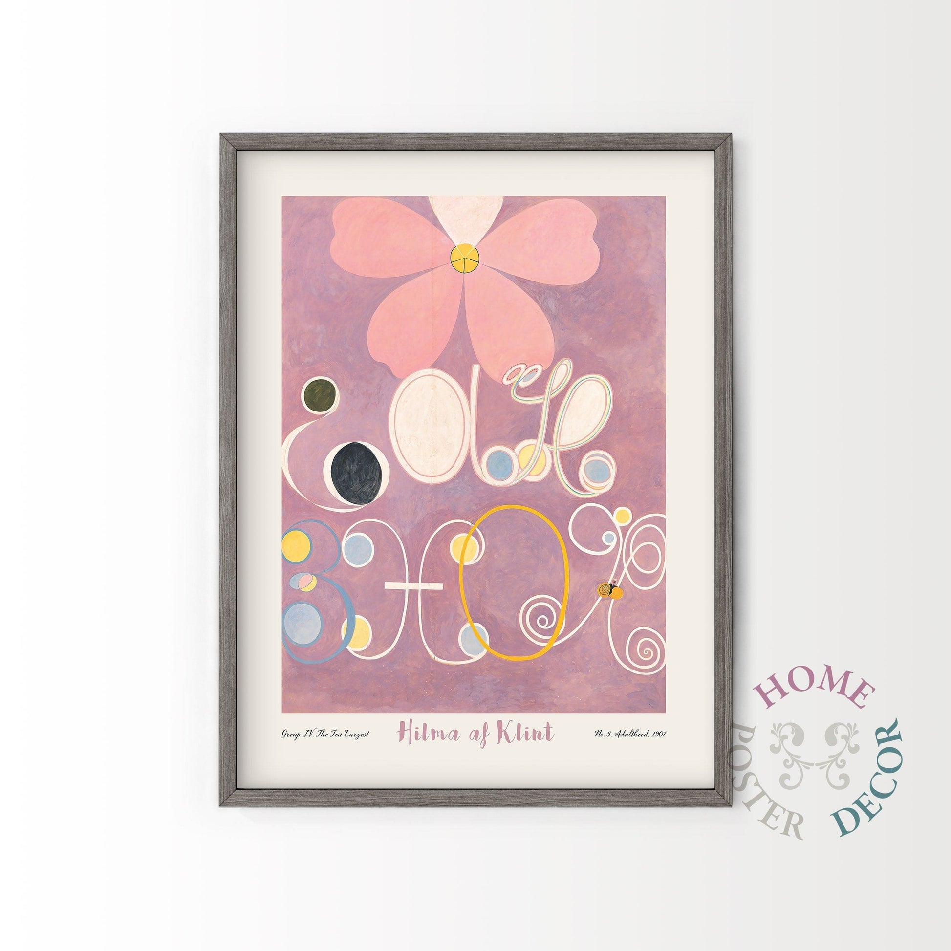 Home Poster Decor Single Hilma af Klint, Abstract print, Modern art, Bohemian Wall Decor, Blush Pink, Scandinavian poster, Gift Idea, Large Poster, Light Purple