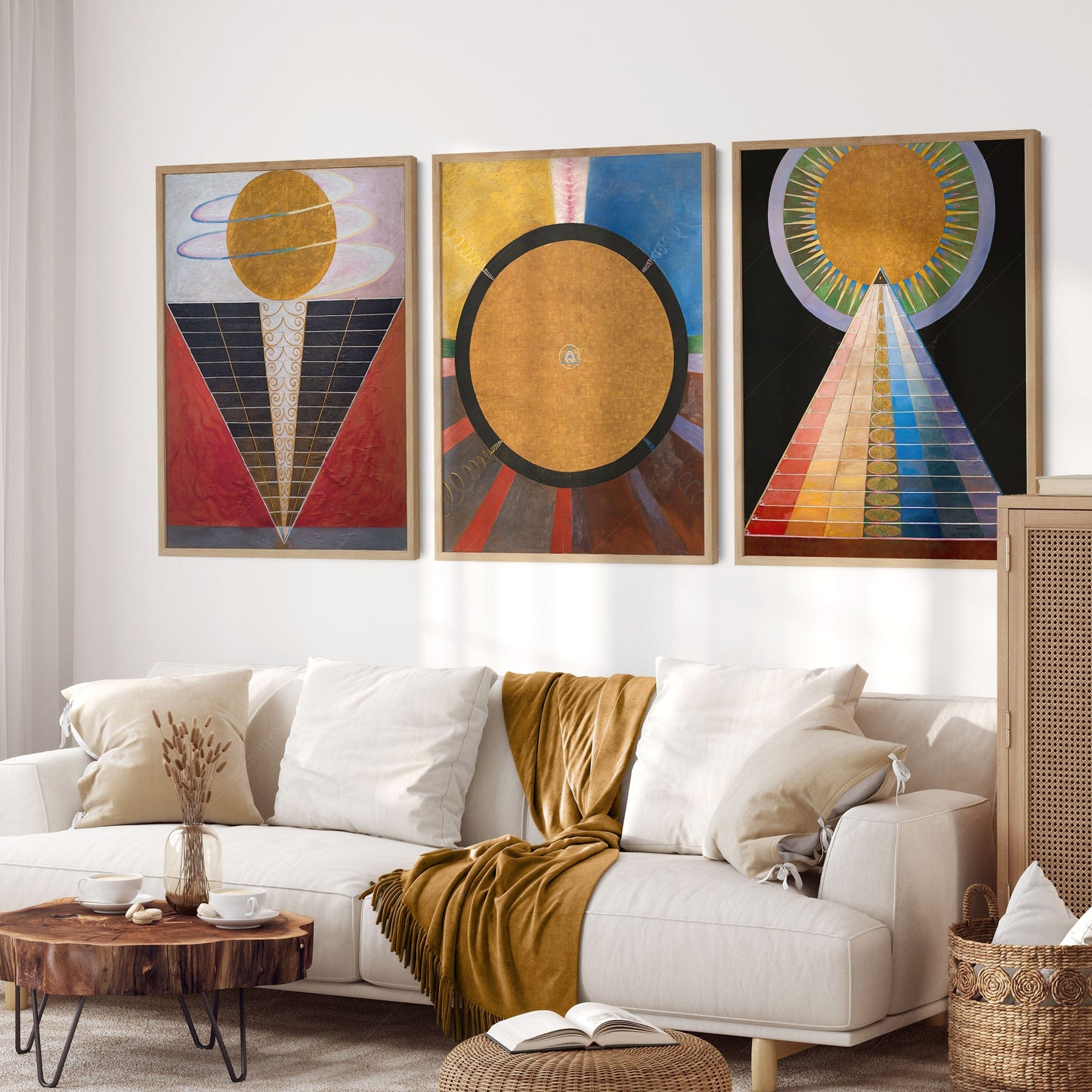 Home Poster Decor Single Hilma Af Klint, Altarpiece series, The Humanity reaching to divinity, Union Art, 3 Abstract Pieces, Modern Decor, Beyond the visible, Mystic