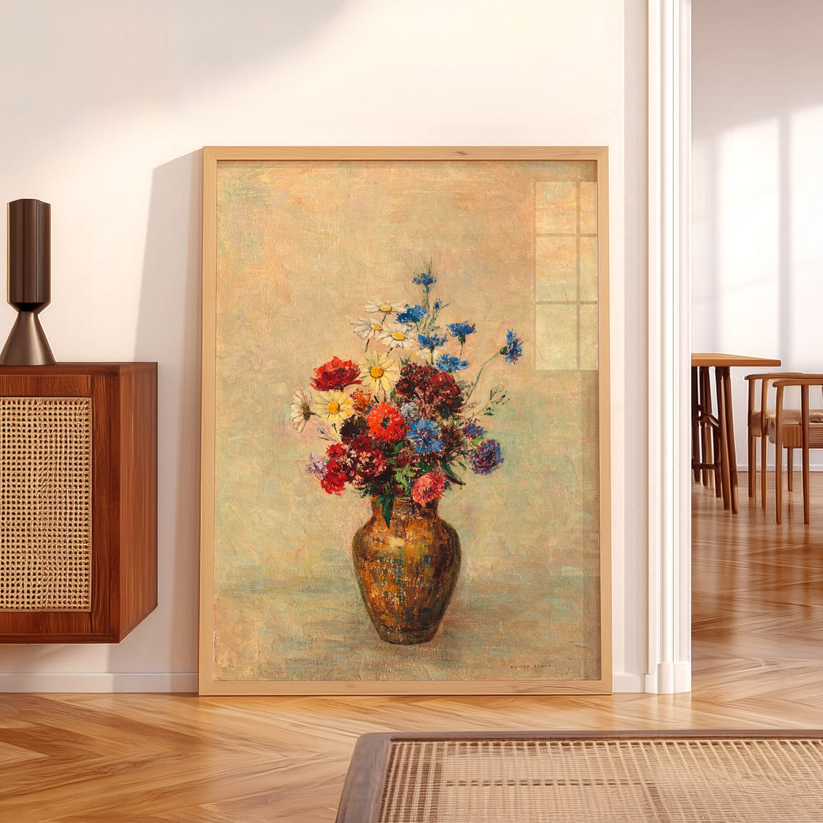 Odilon Redon Flowers in a Brown Vase Art Print — artwork preview 5