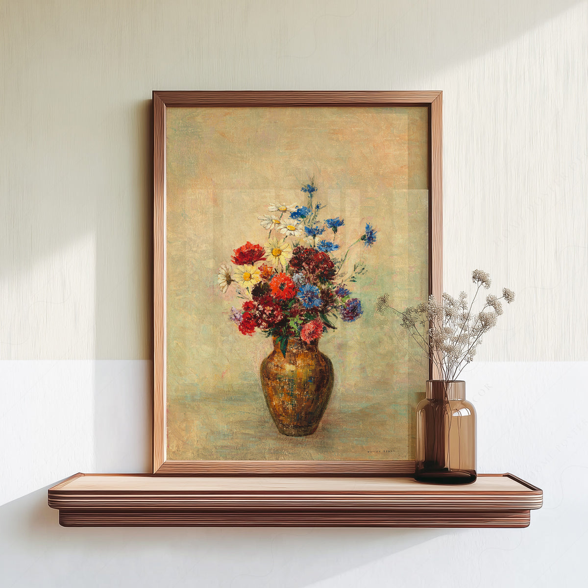 Odilon Redon Flowers in a Brown Vase Art Print — artwork preview 18