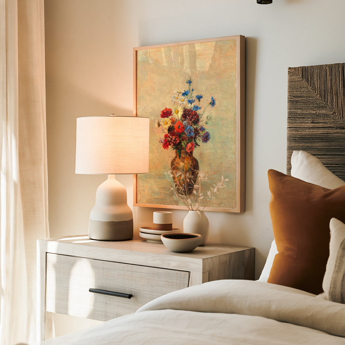 Odilon Redon Flowers in a Brown Vase Art Print — artwork preview 19