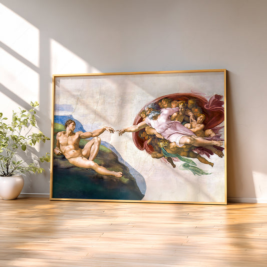 Michelangelo Creation of Adam Print – Renaissance Masterpiece Wall Art — artwork preview 2
