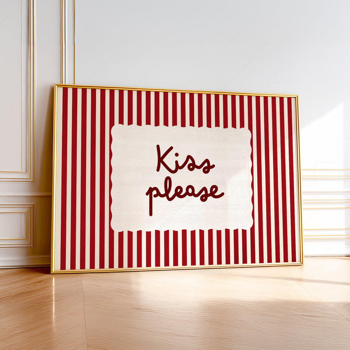 Kiss Please Quote Art Print — artwork preview 1