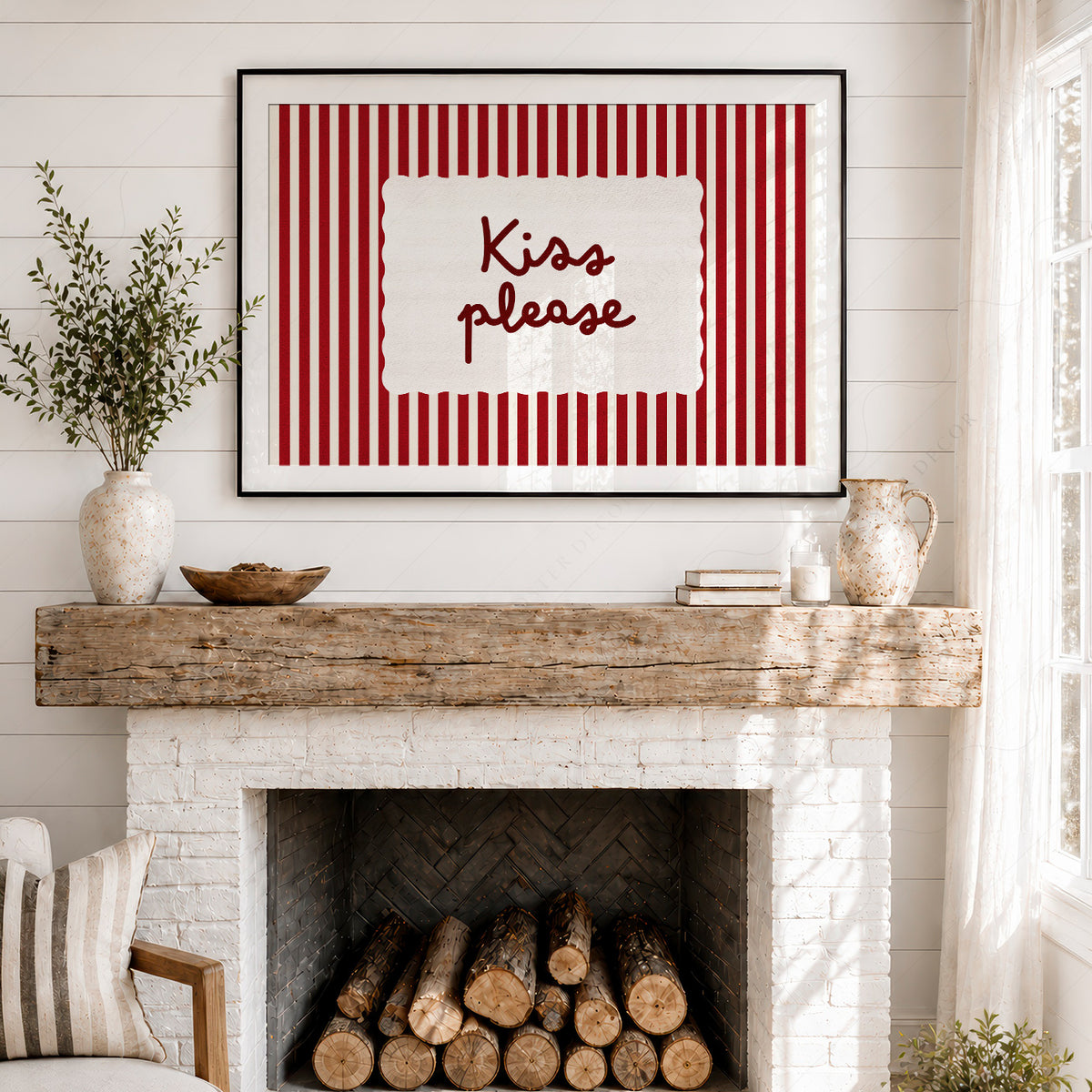 Kiss Please Quote Art Print — artwork preview 18