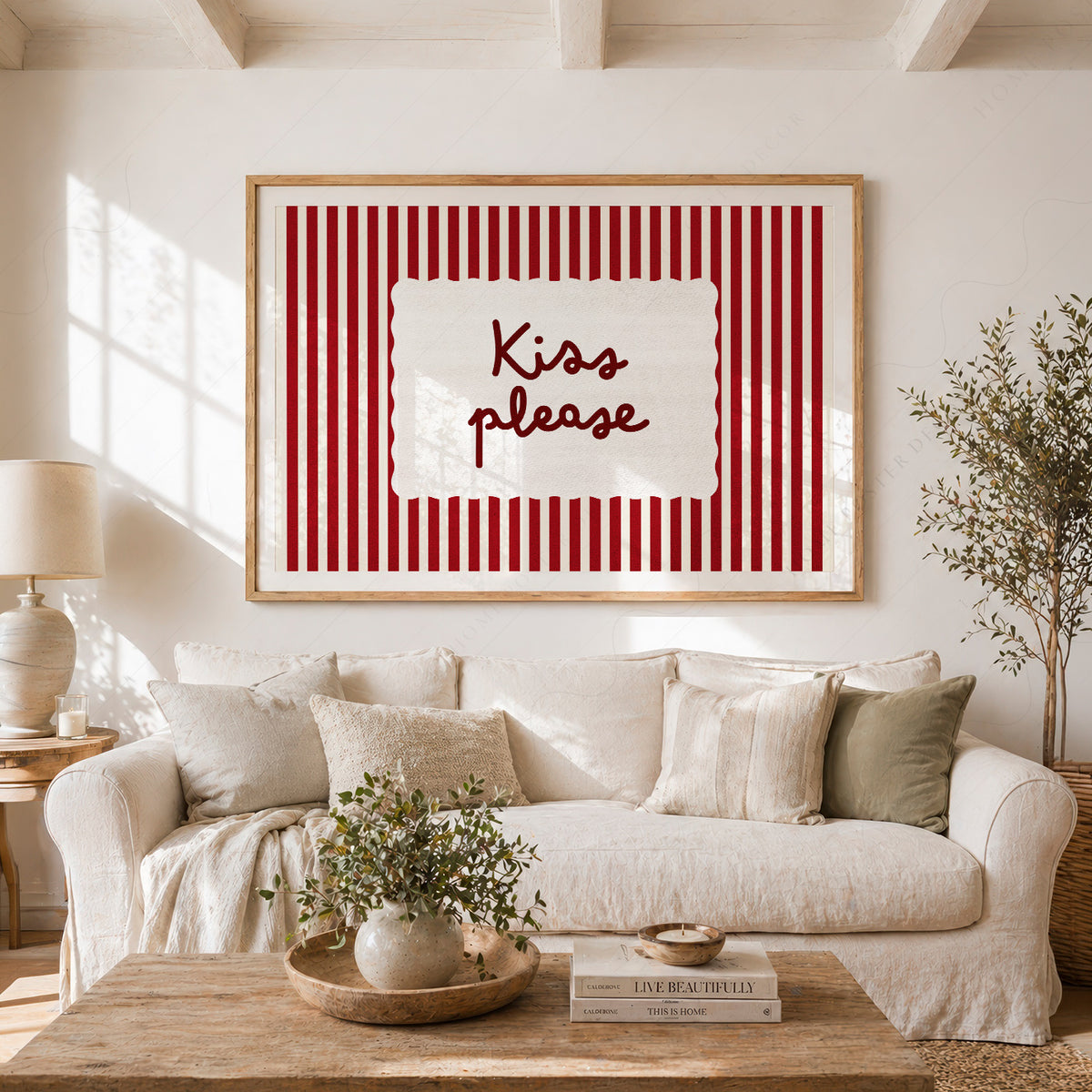 Kiss Please Quote Art Print — artwork preview 23